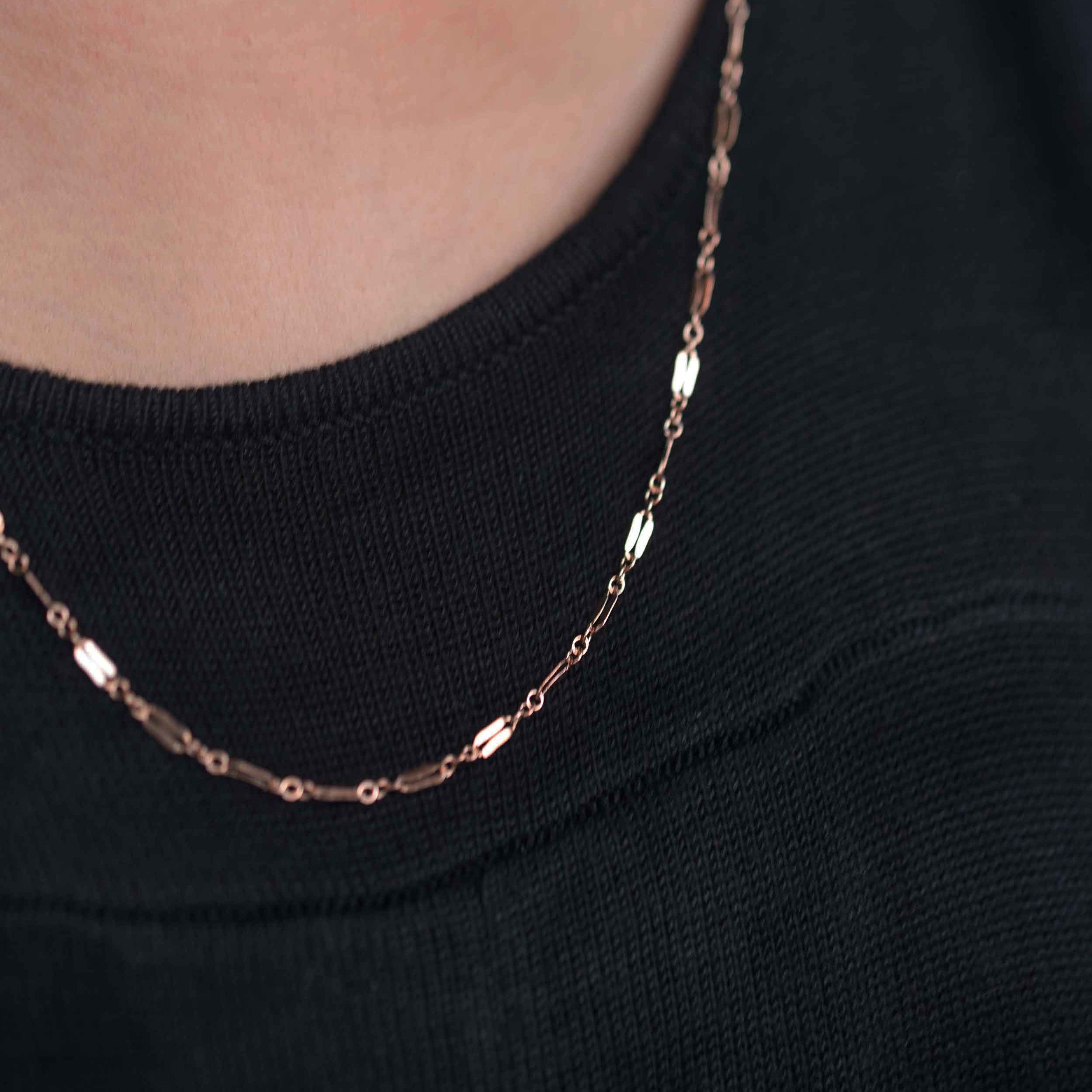 sequin wheat fancy Chain Necklace rose gold gifts for women