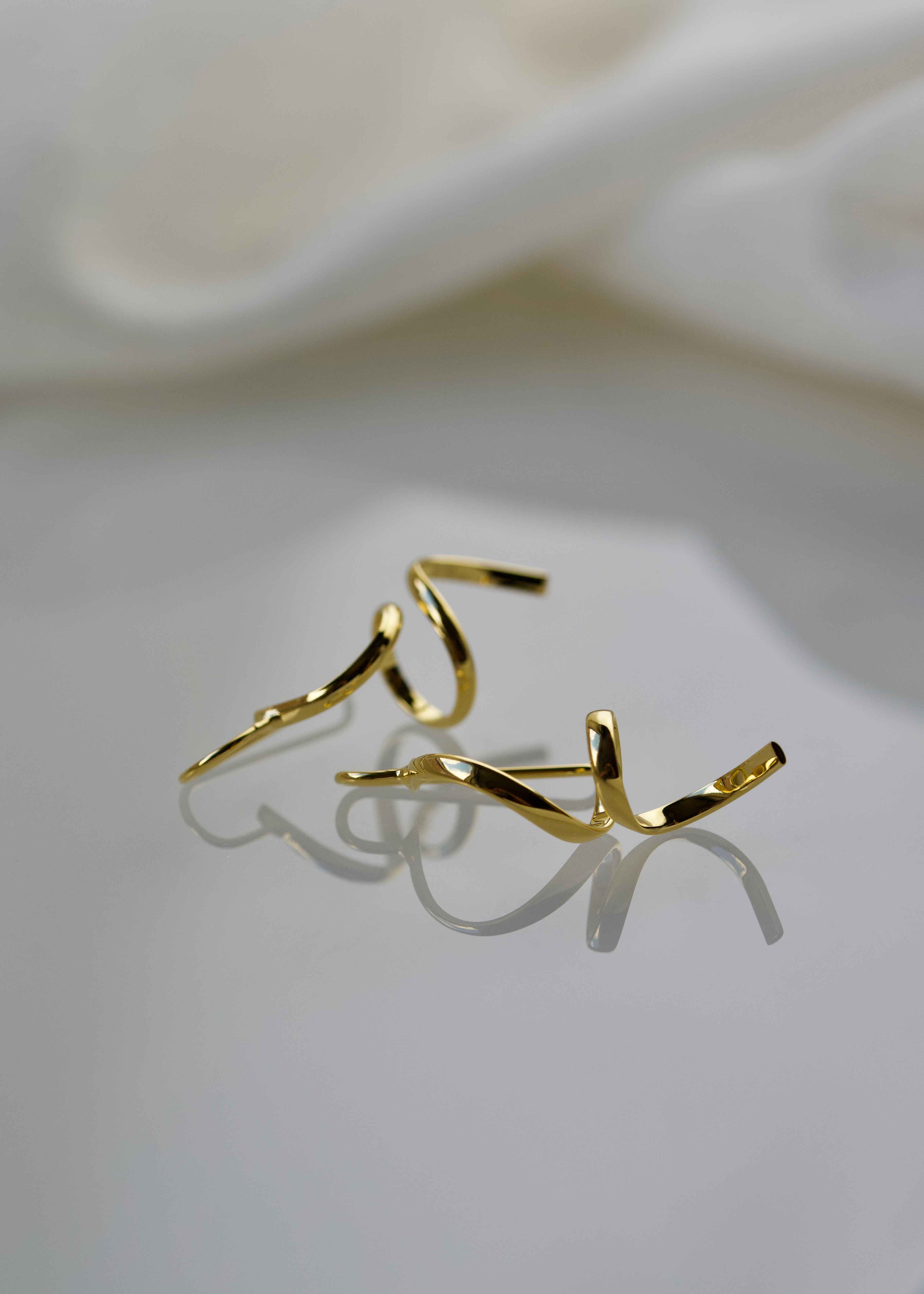 Small Abstract Earrings Gold