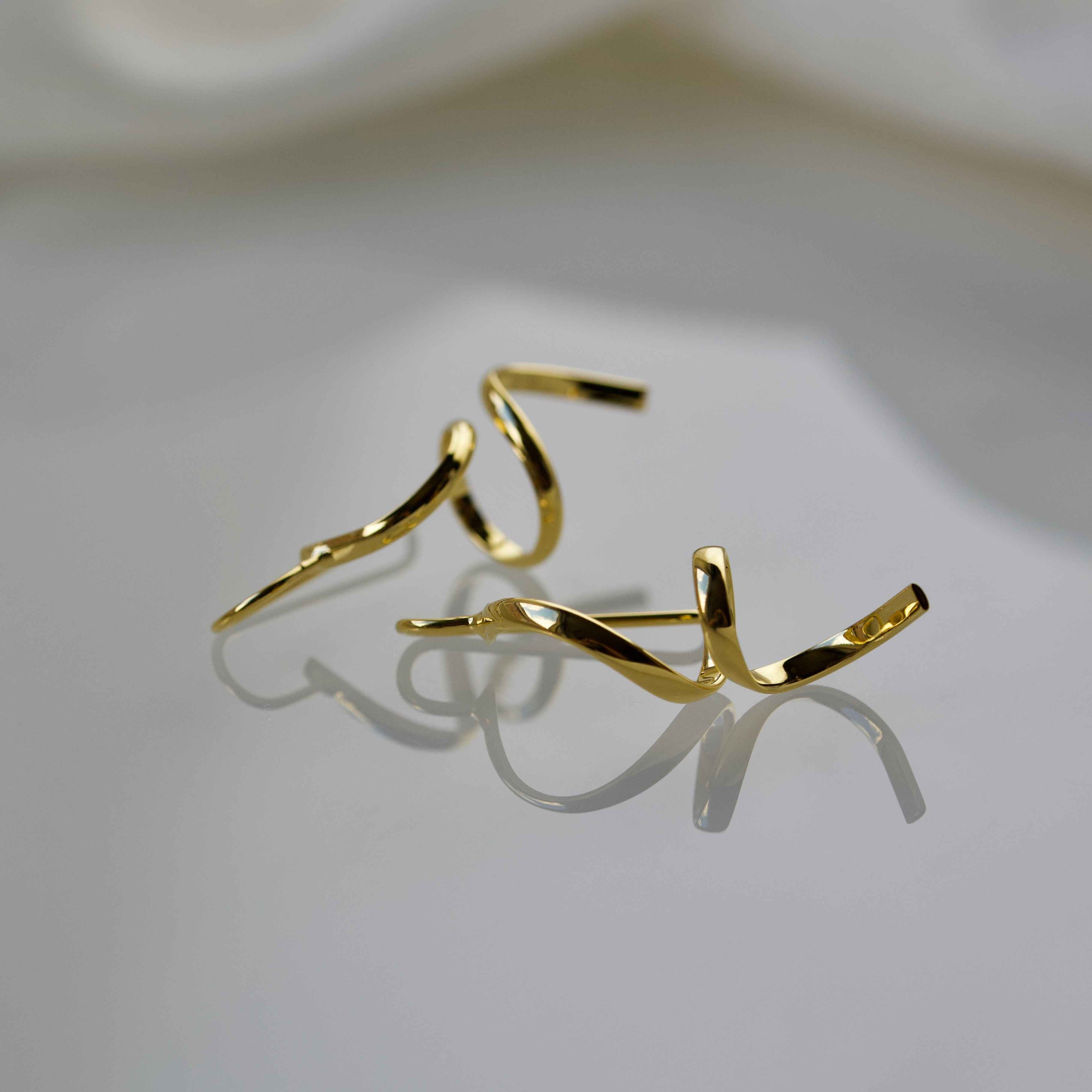 Small Abstract Earrings Gold