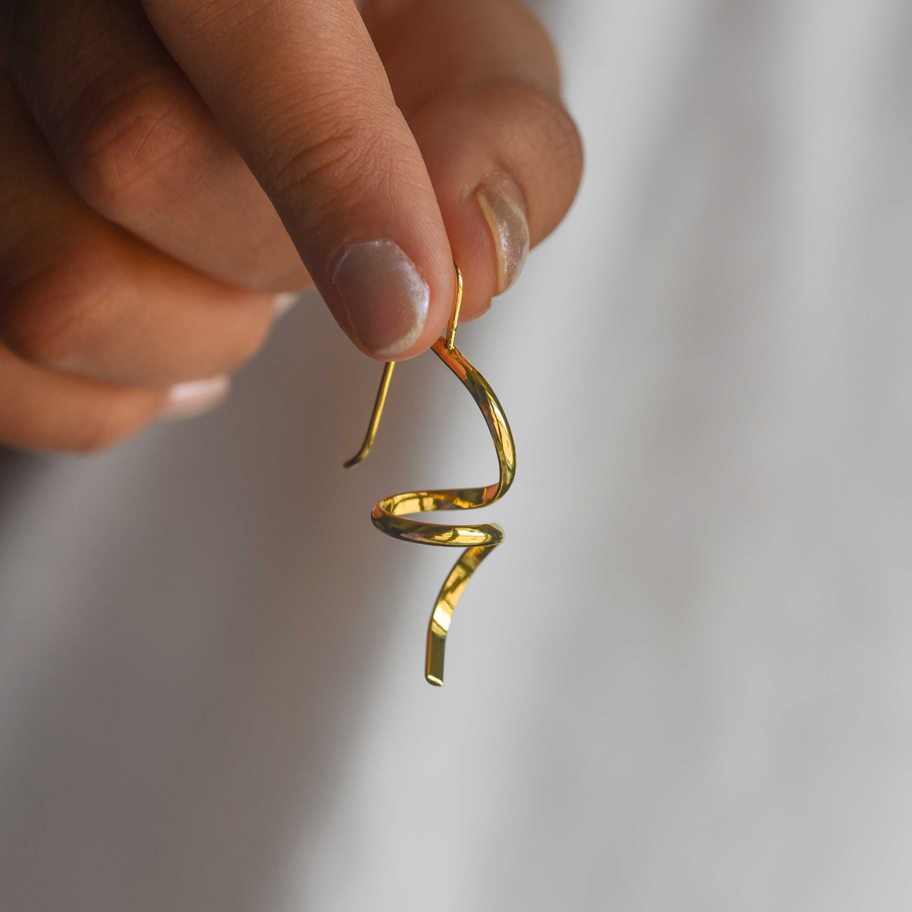Small Abstract Earrings Gold