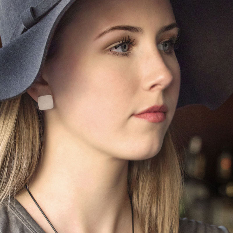 square studs, geometric stud earrings