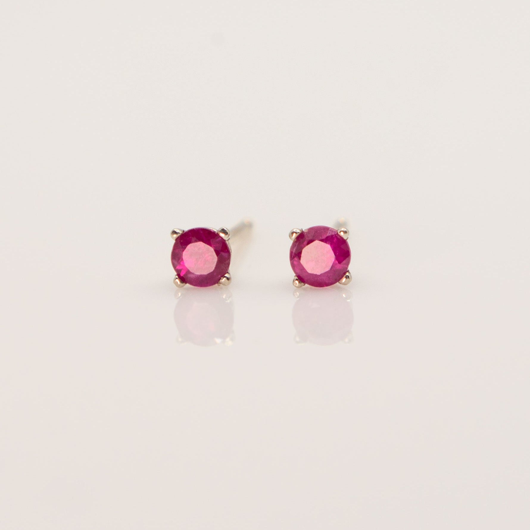 genuine ruby in 14k white gold natural gemstone real ruby stud earrings cartilage second piercing