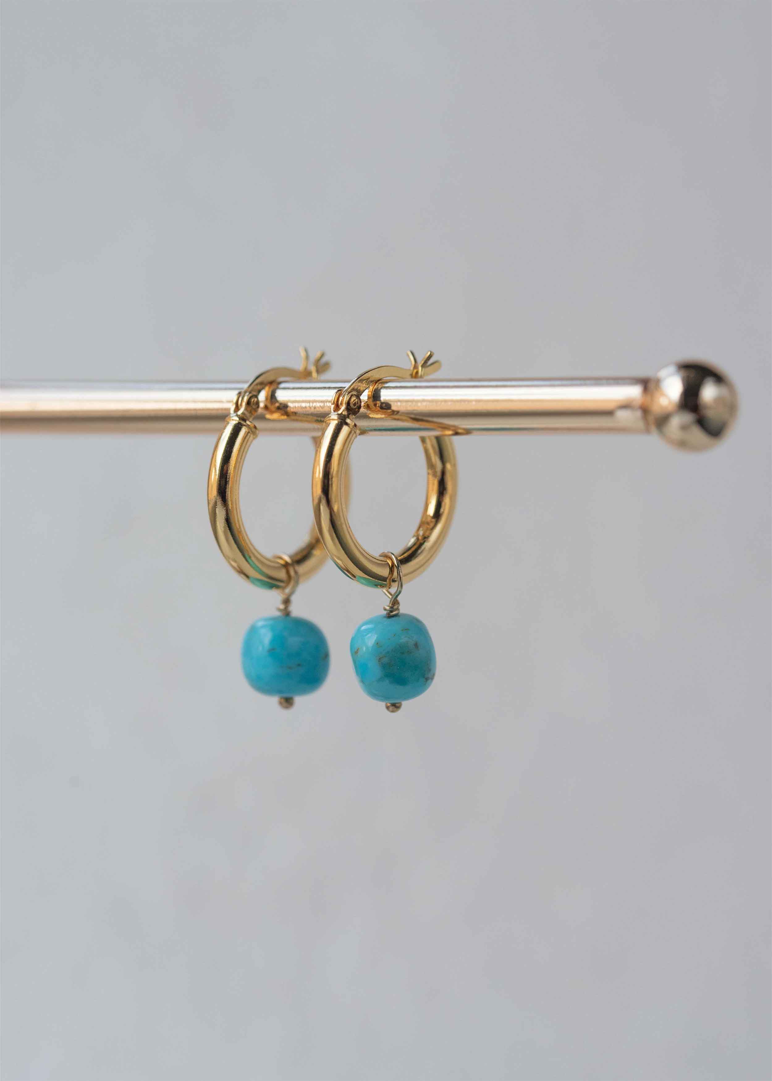 Turquoise Hoops - 2 pairs