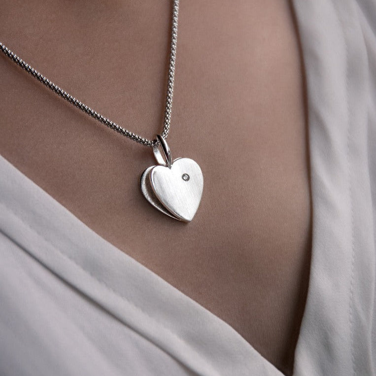 Two Hearts Diamond Pendant