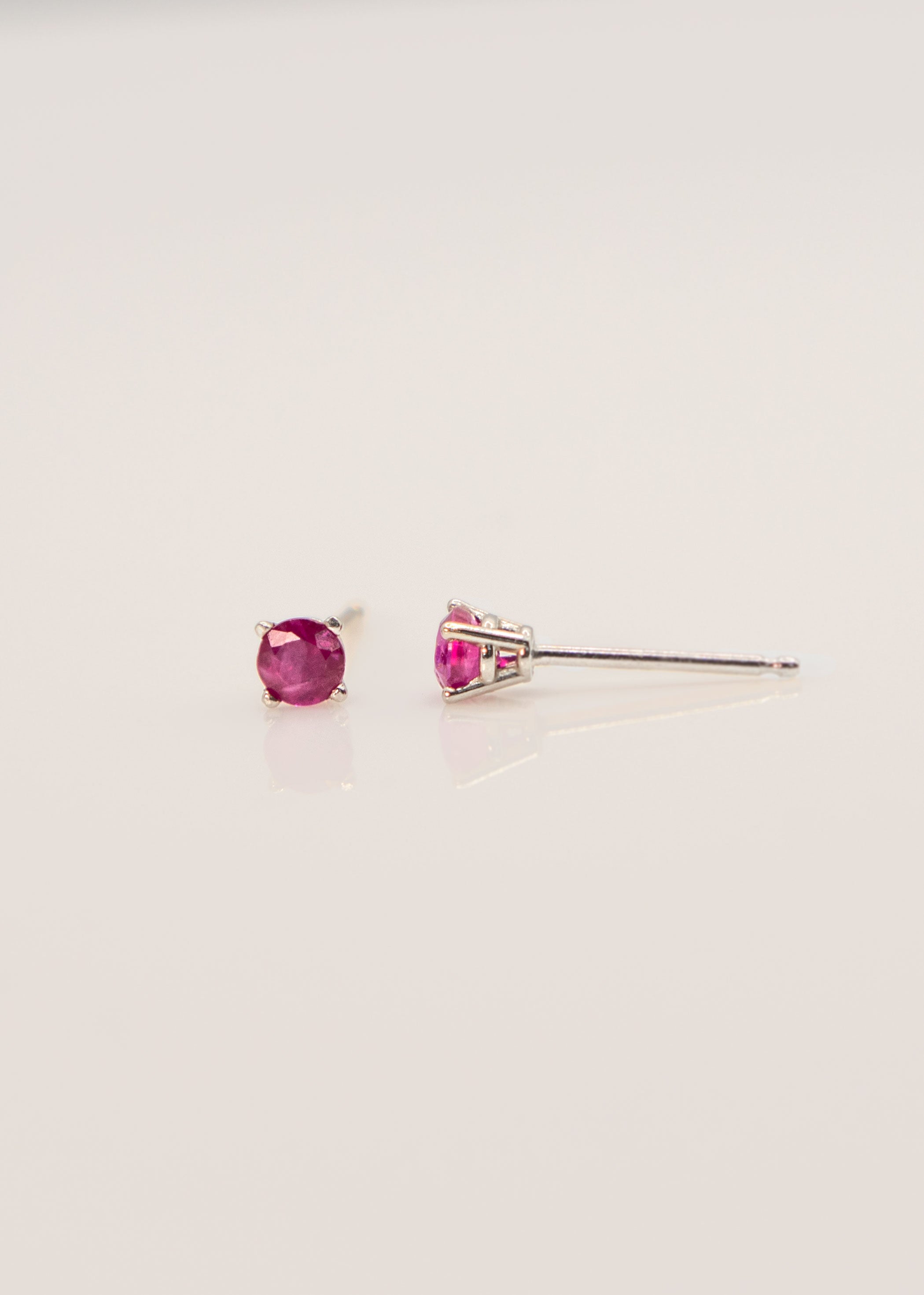genuine ruby in 14k white gold natural gemstone real ruby stud earrings cartilage second piercing