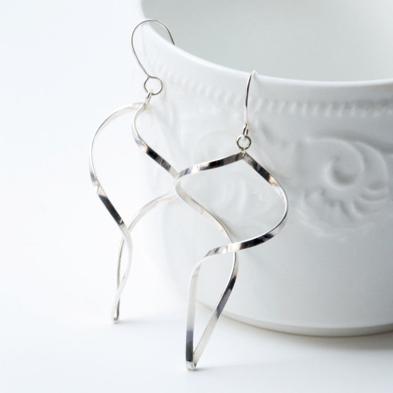 Silver Spiral Earrings