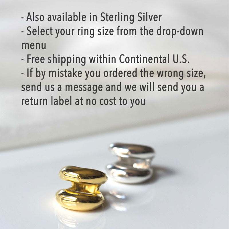 Two Dome Gold Ring