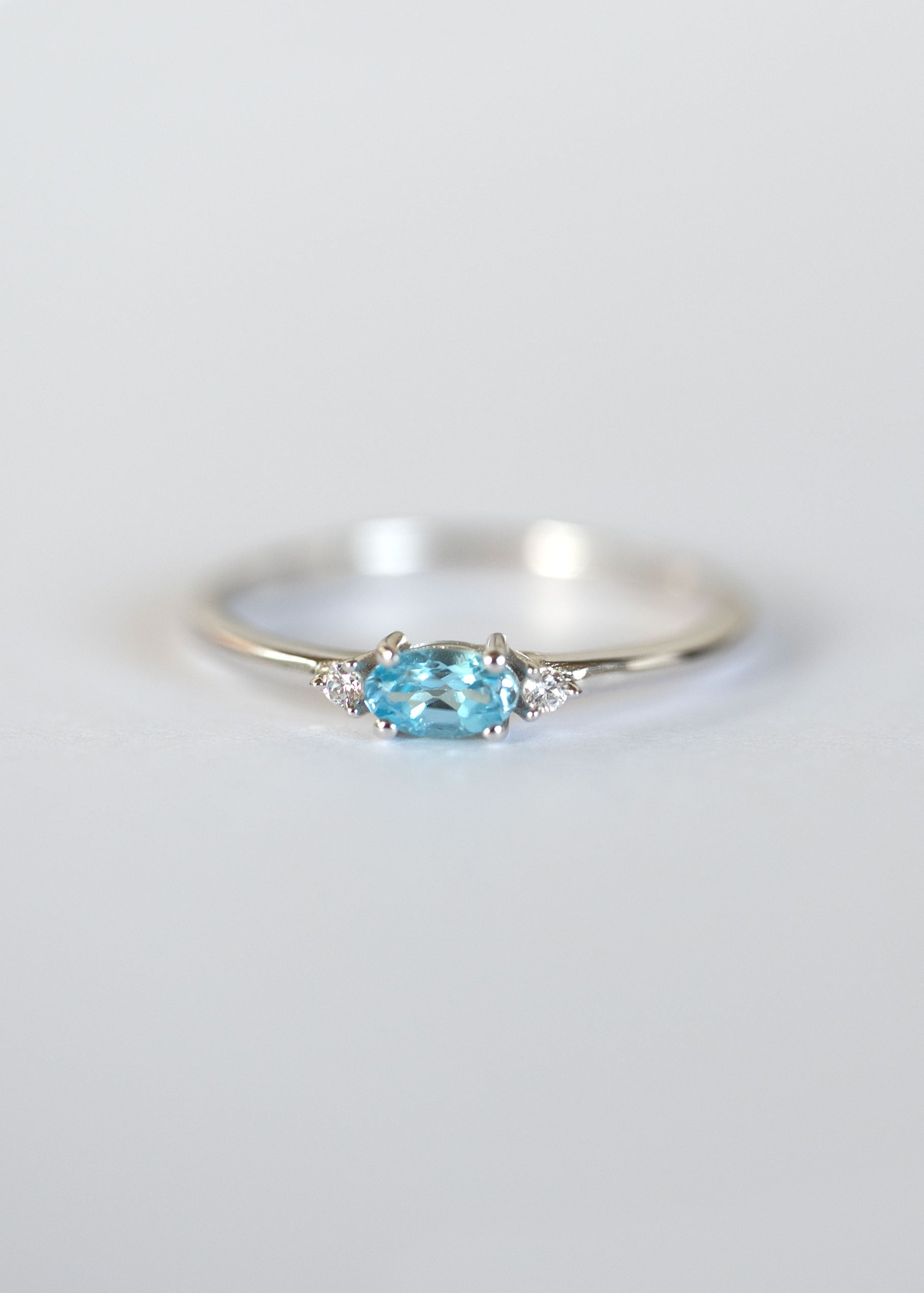 December Birthstone - Blue Topaz Stacking Ring