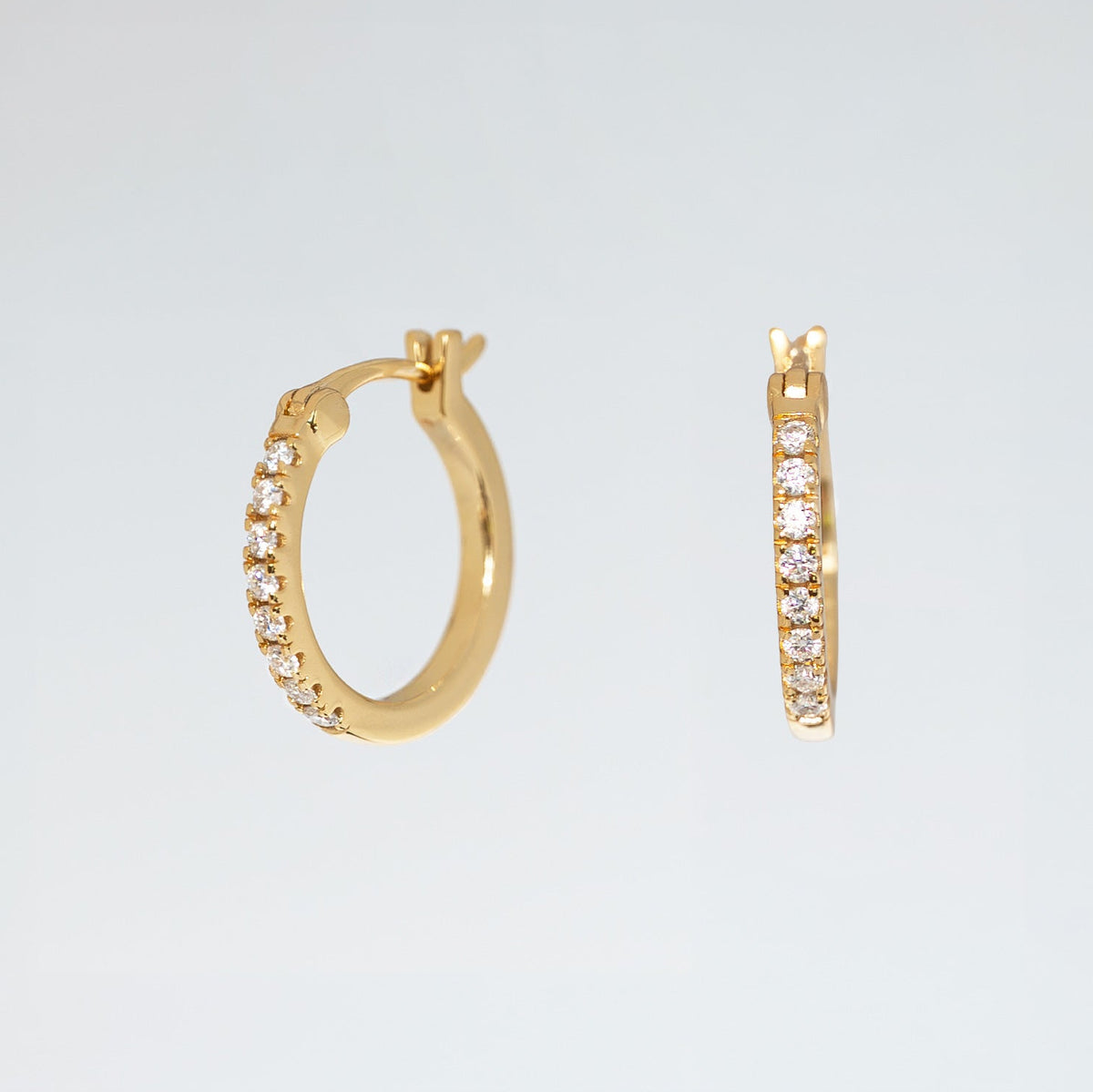 14k Gold Moissanite-Diamond Hoops-Large, Birthday Anniversary Gifts for Women