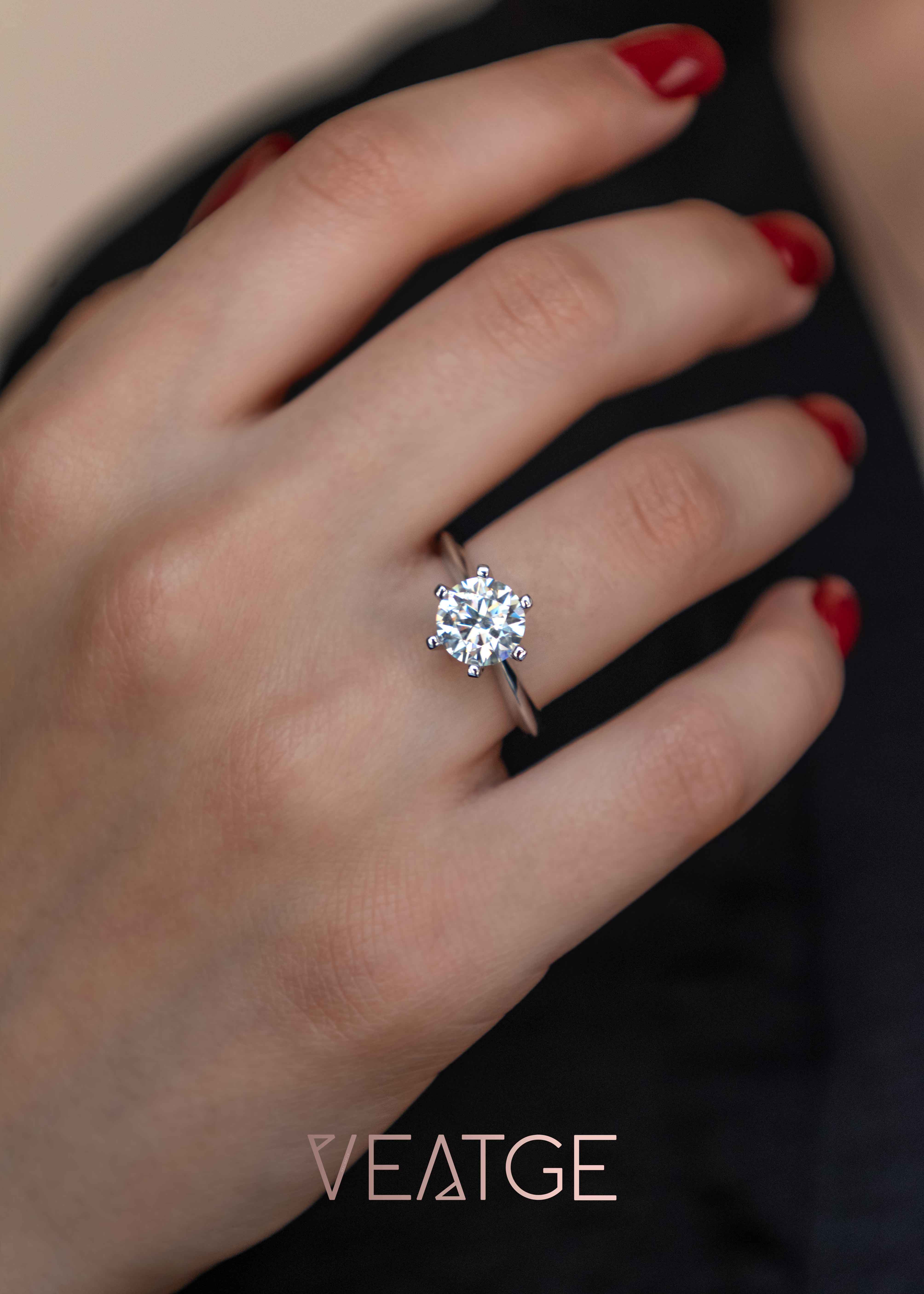 Classic Moissanite Ring Brilliant Cut