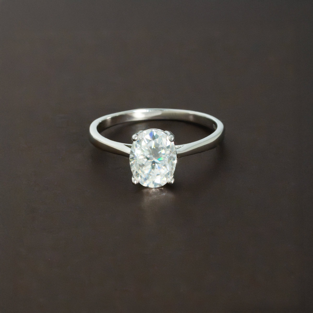2ct Moissanite Oval Engagement Ring in 925 Sterling Silver for Wife Girlfriend Promise Proposal Travel Ring
