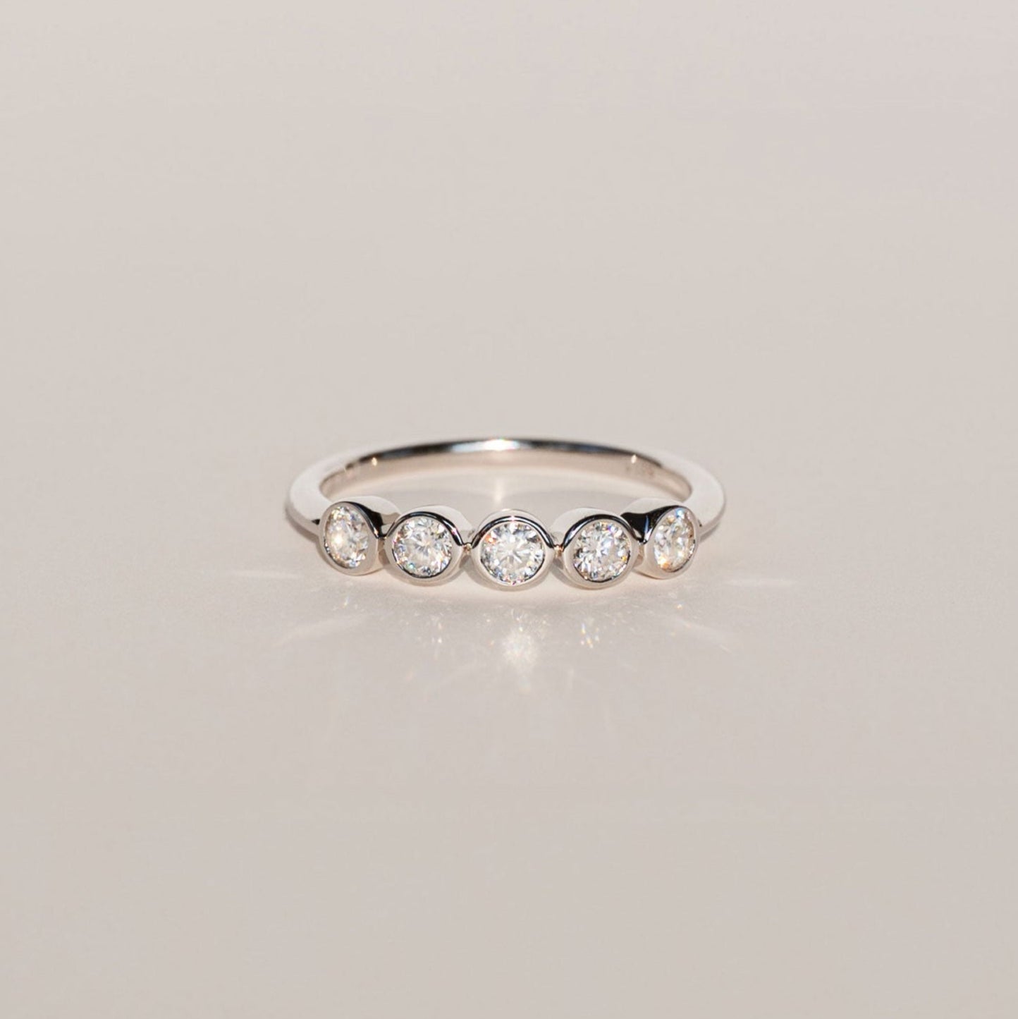 Moissanite Wedding Band Half Eternity, 5 stone Moissanite Diamond Ring Silver 925 Anti-tarnish, Simple Wedding Band for Women Birthday Gifts, 5th Anniversary Gift for Wife