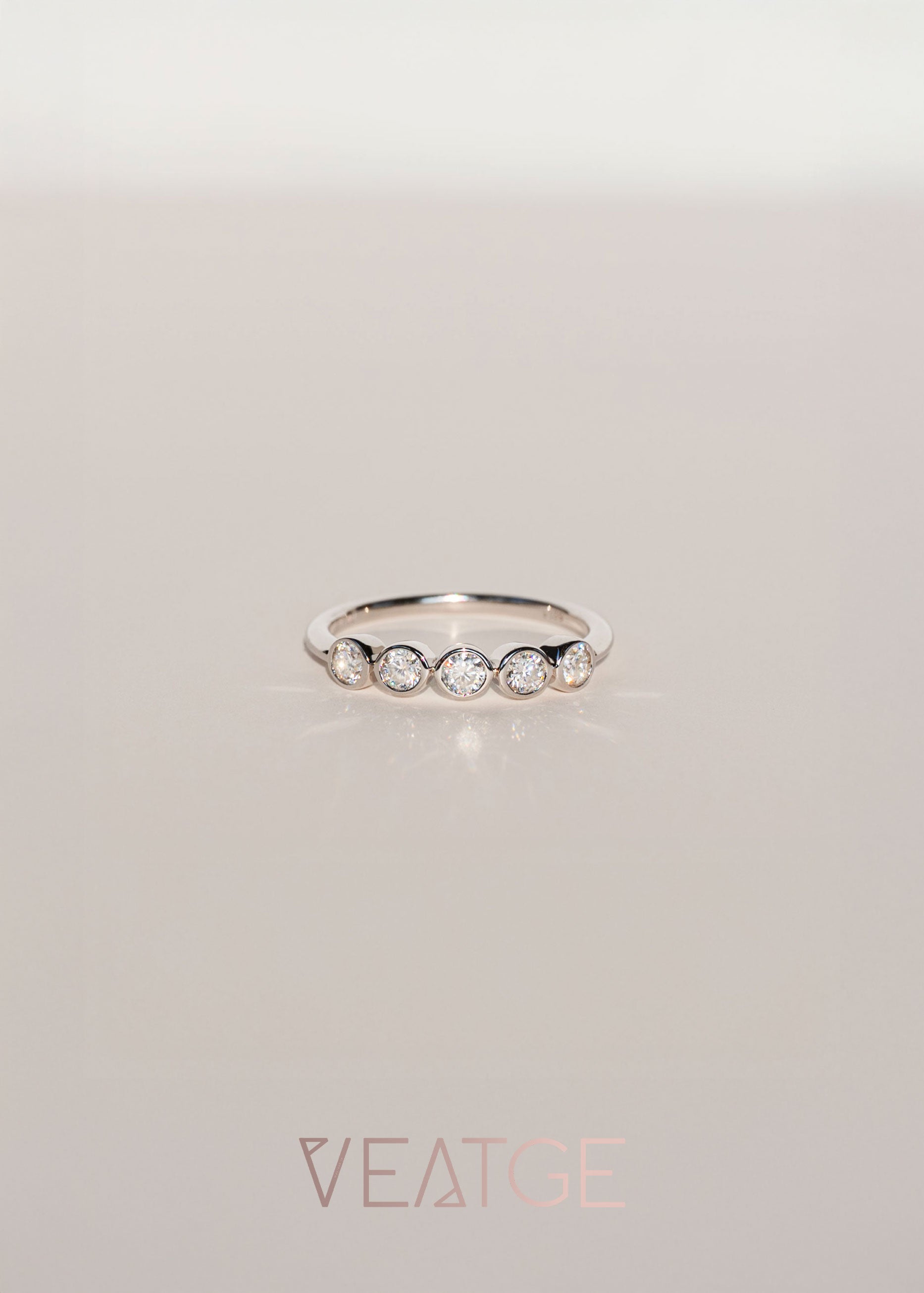Moissanite Wedding Band Half Eternity, 5 stone Moissanite Diamond Ring Silver 925 Anti-tarnish, Simple Wedding Band for Women Birthday Gifts, 5th Anniversary Gift for Wife