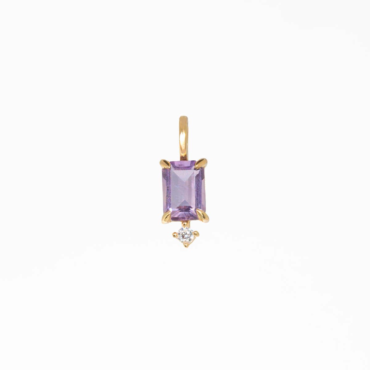 Amethyst Baguette Birthstone Charm