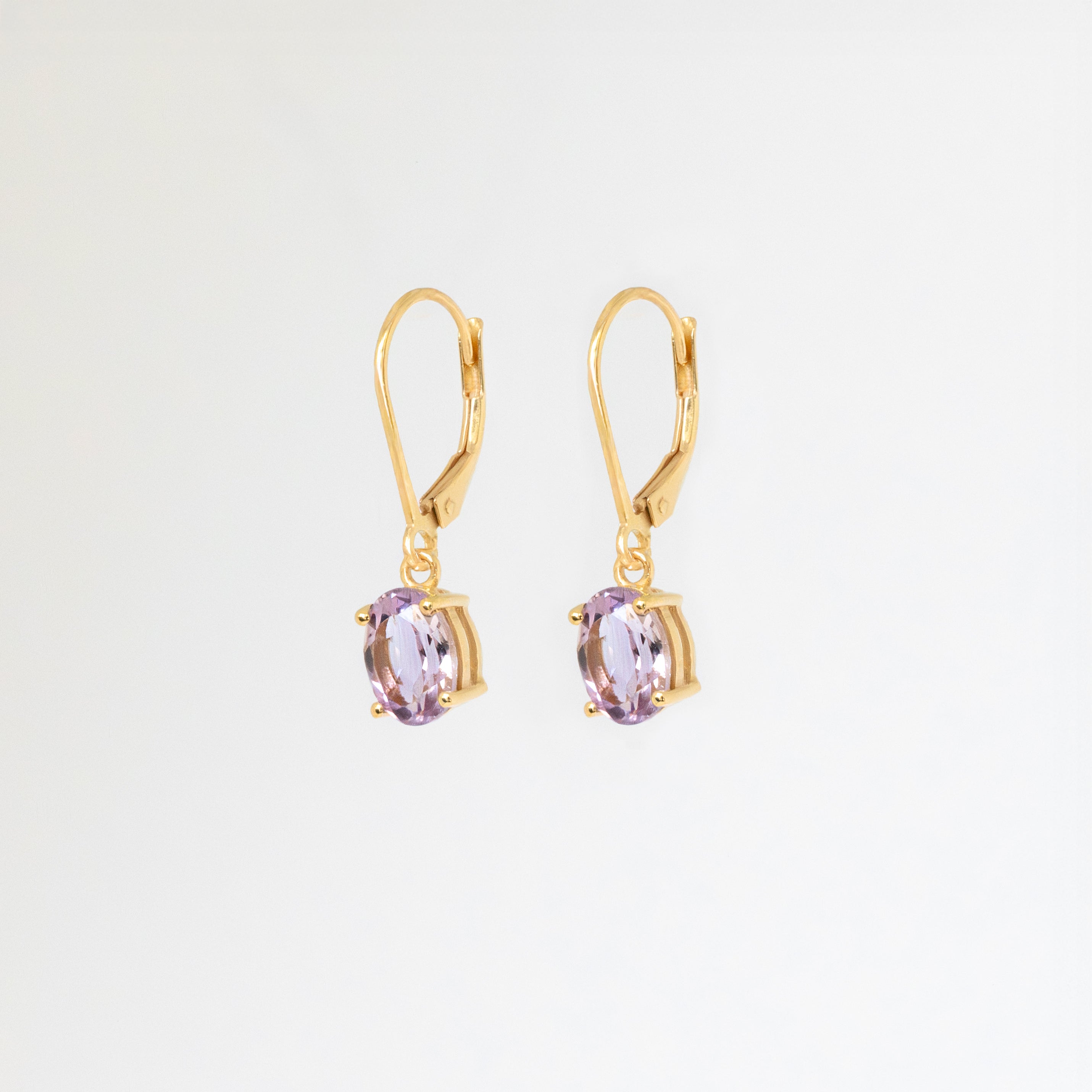 Amethyst-Dangle-Earrings with closed hooks secure