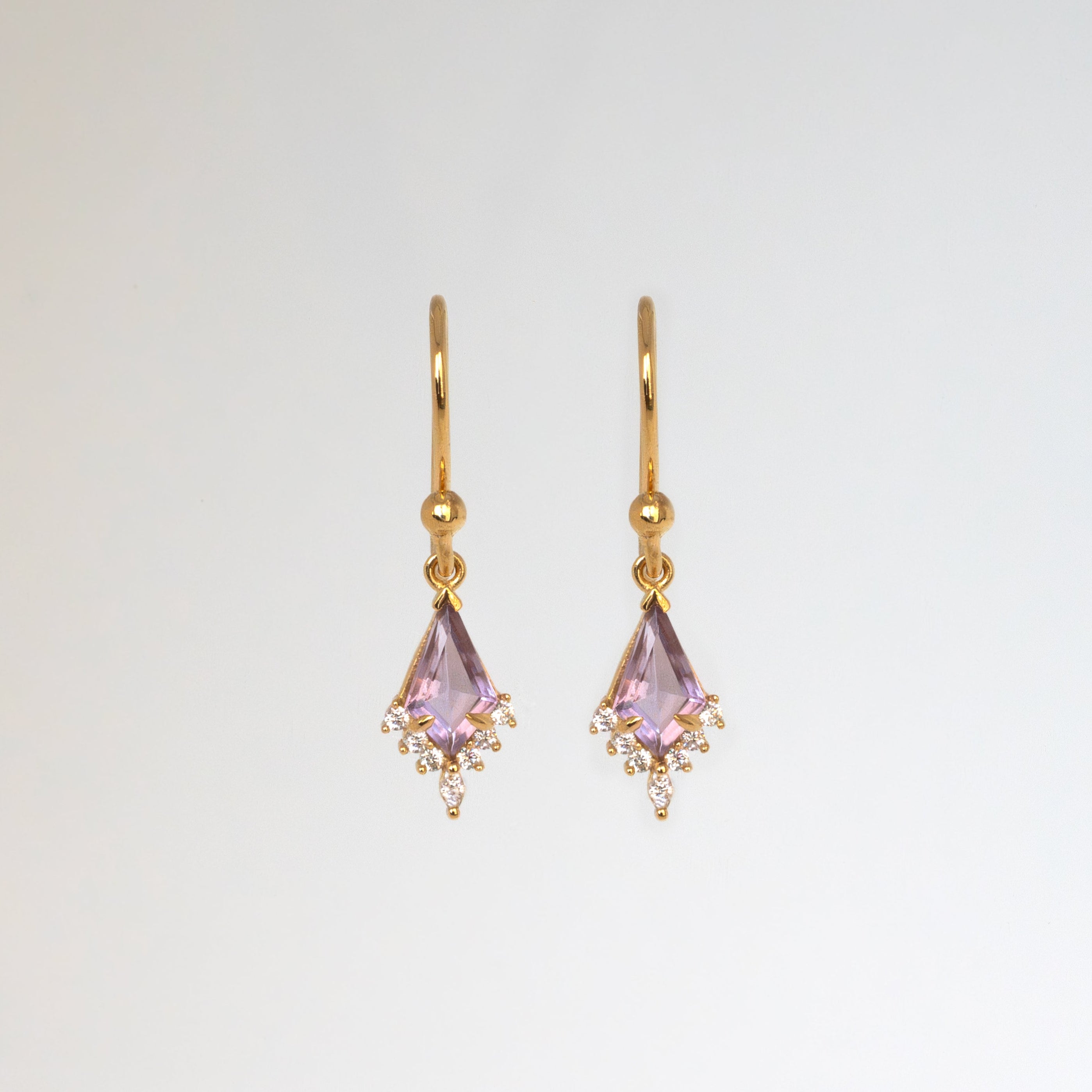 Amethyst Kite Dangle Earrings