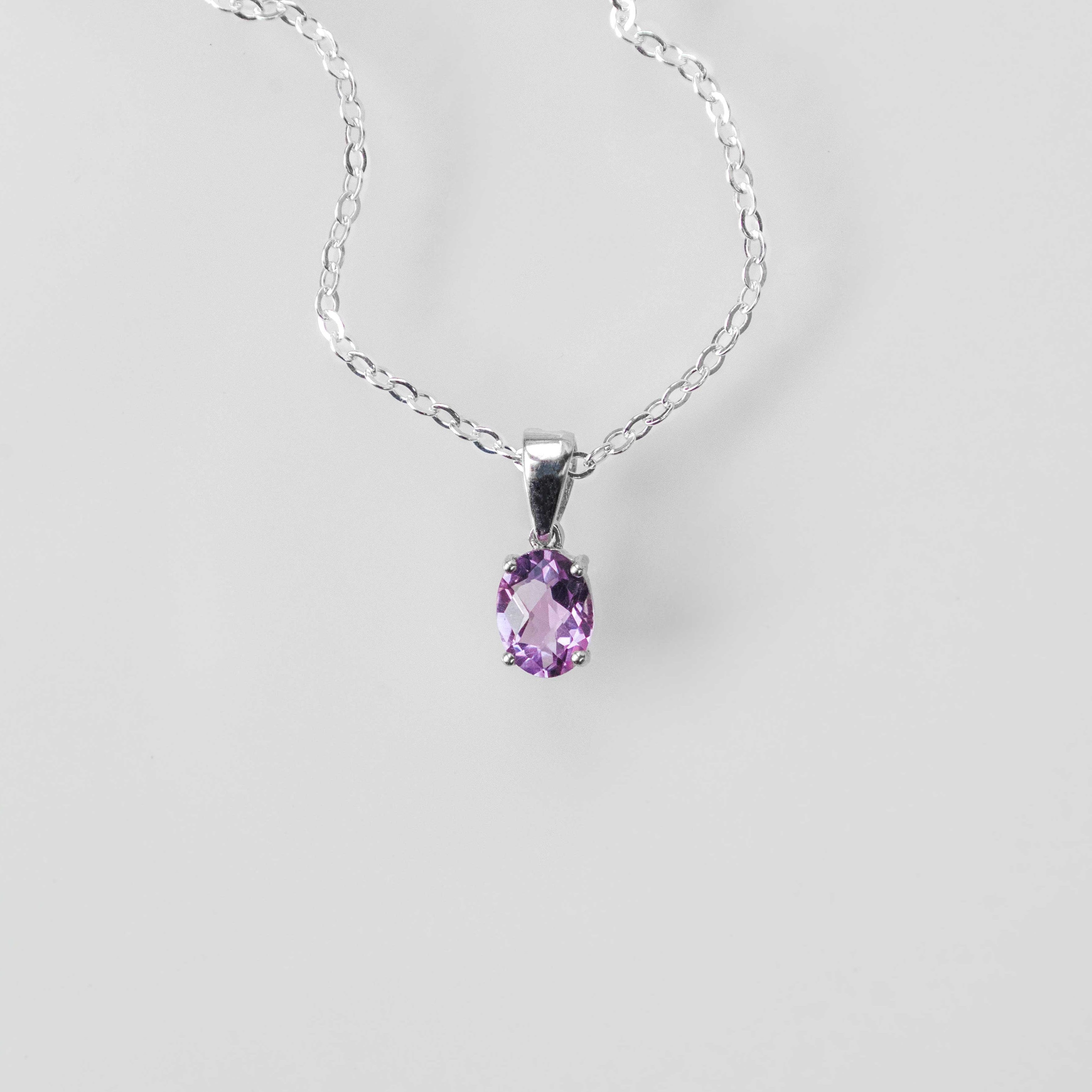 Amethyst-Necklace-Silver