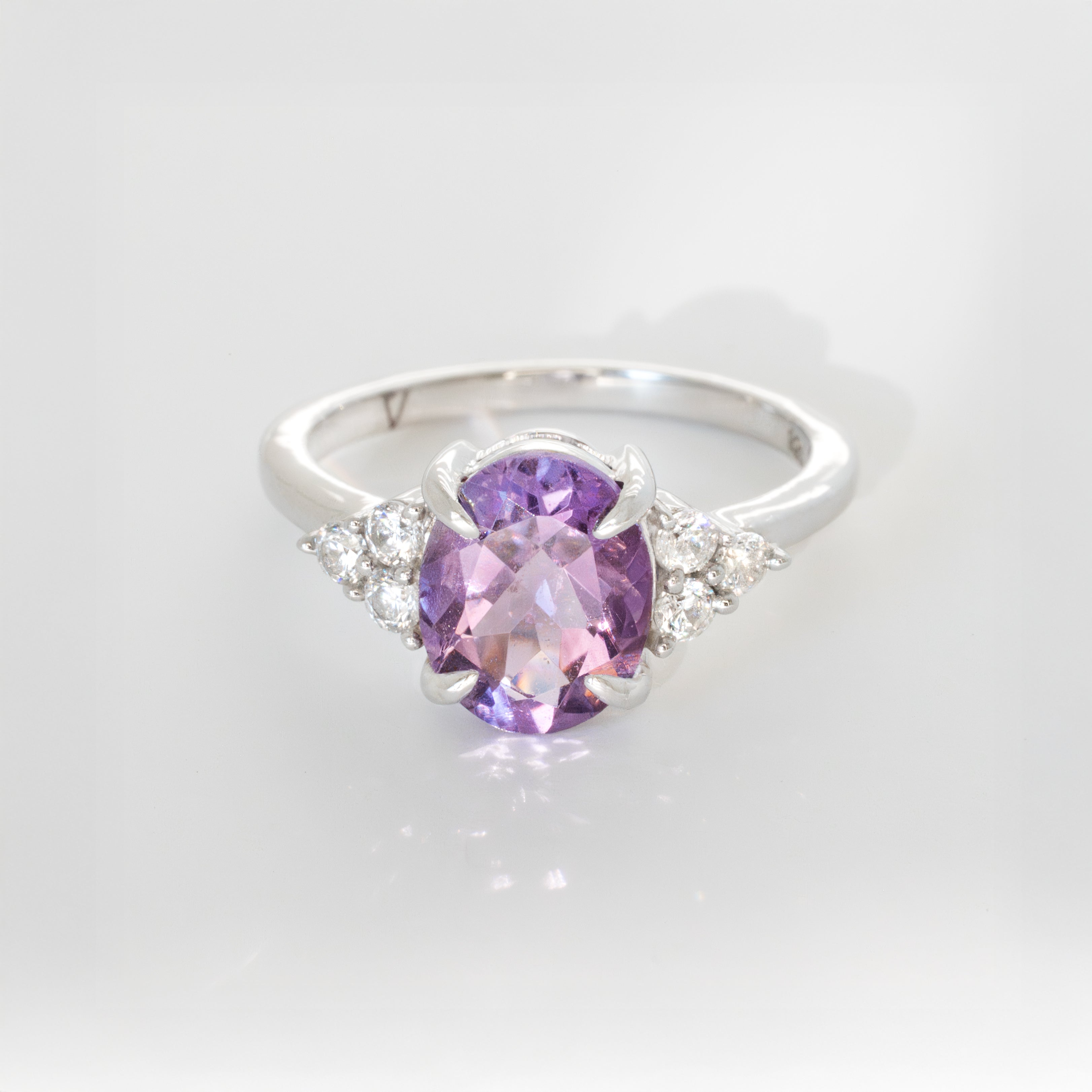 Silver 925 Amethyst ring February Birthstone Natural Genuine Gemstone Engagement Rings for Women