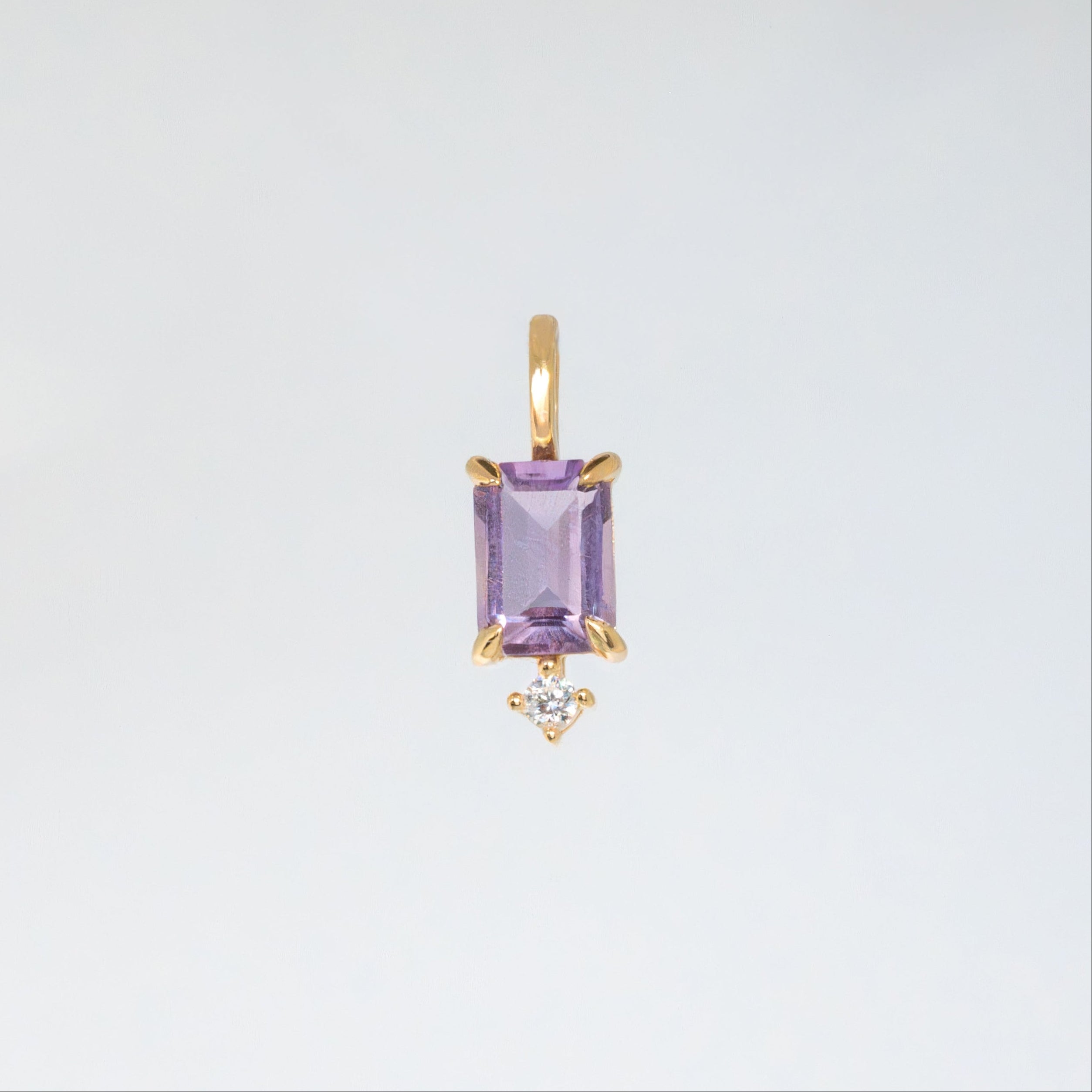 Emerald Cut Charm Necklace 14k Gold Filled