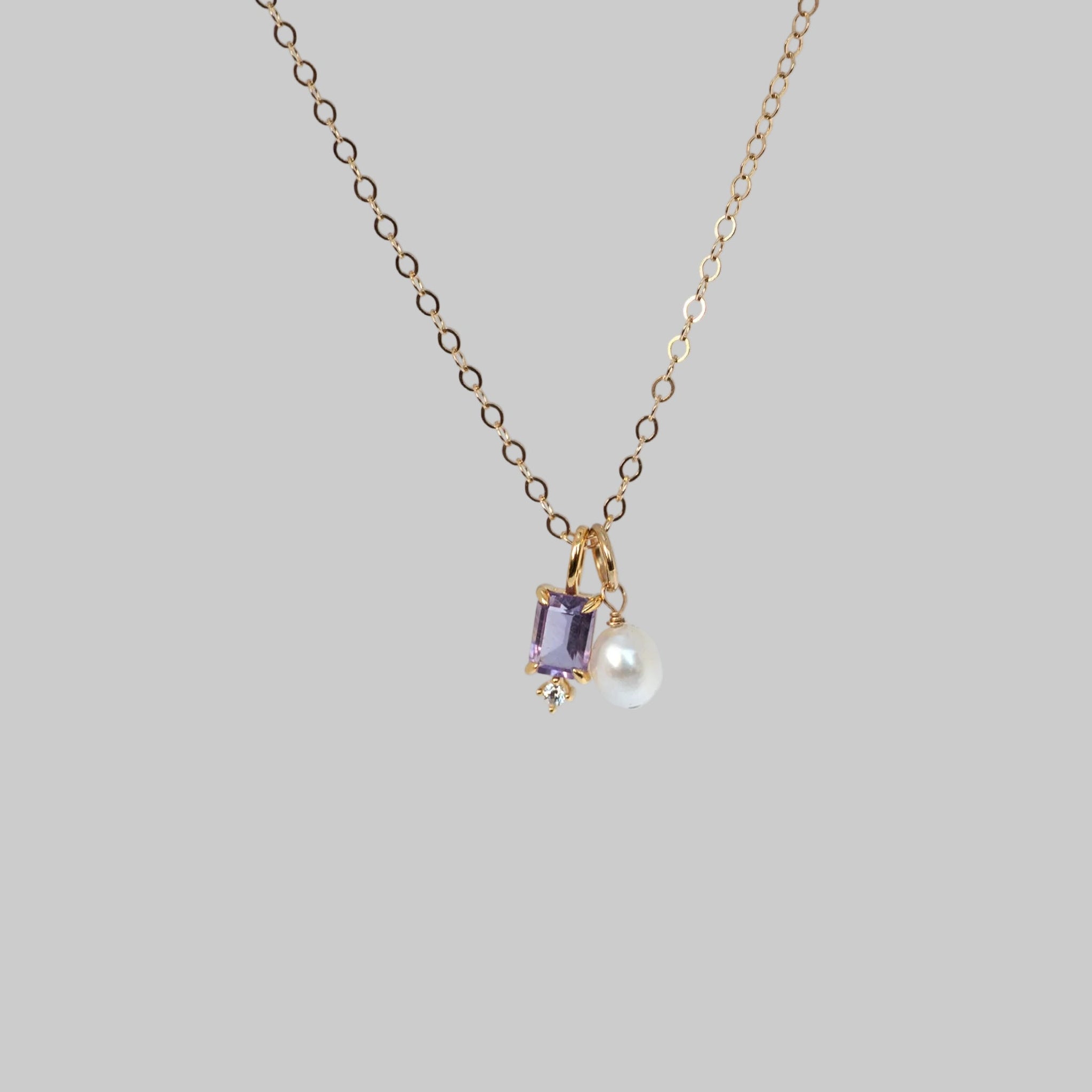 february birthstone charm necklace