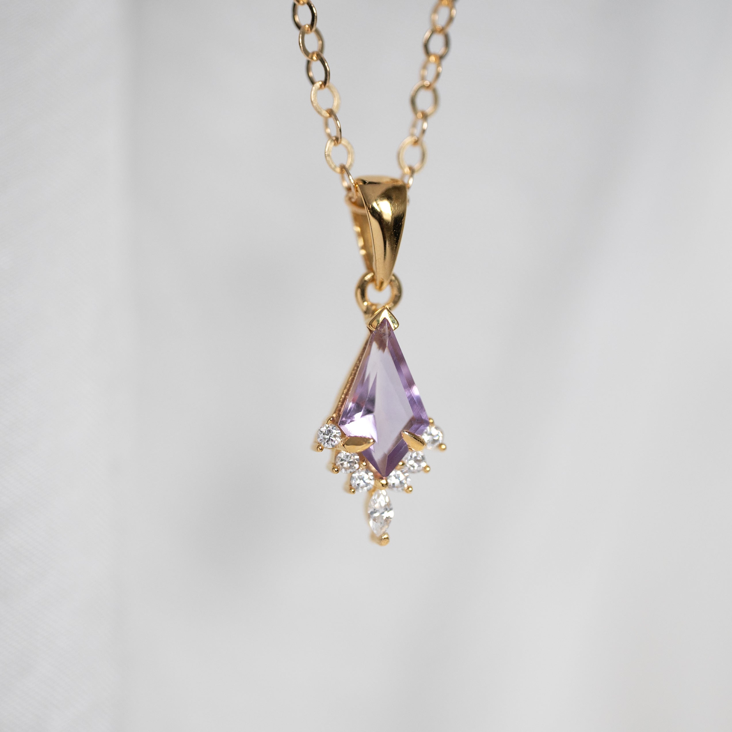 Amethyst Necklace Kite Cut