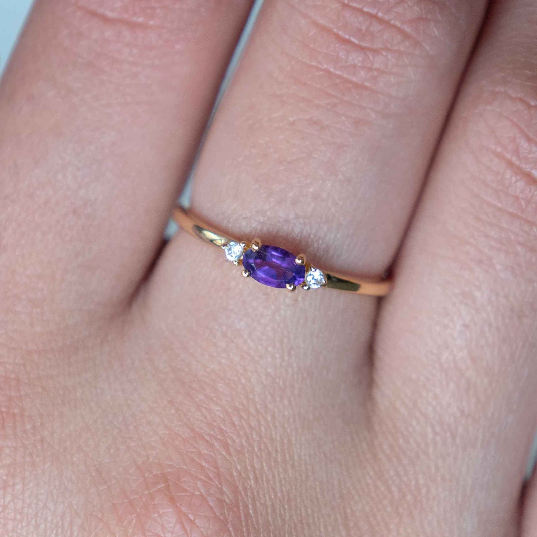 Amethyst Stacking Ring Gold