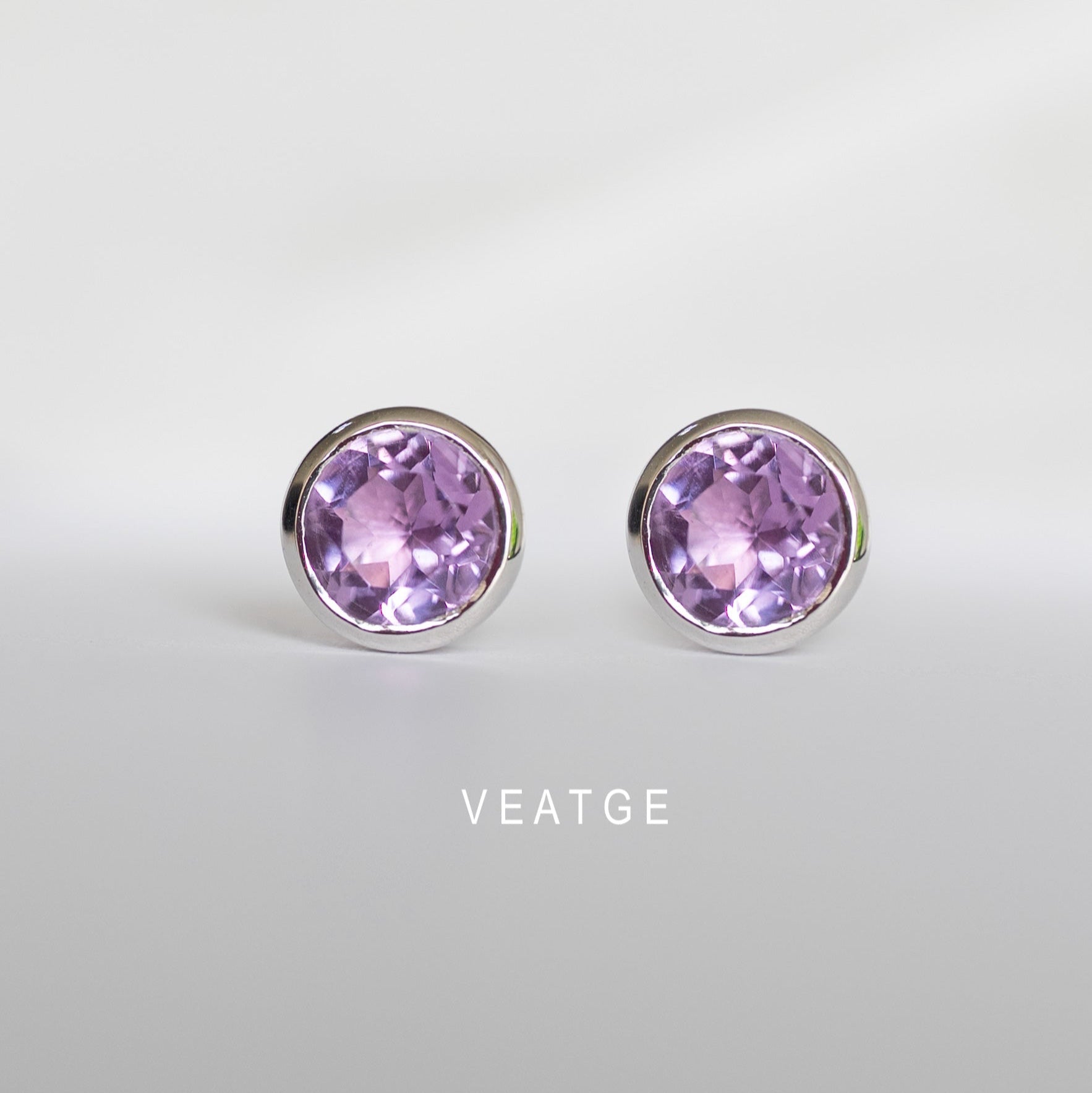 Amethyst Medium Stud Earrings