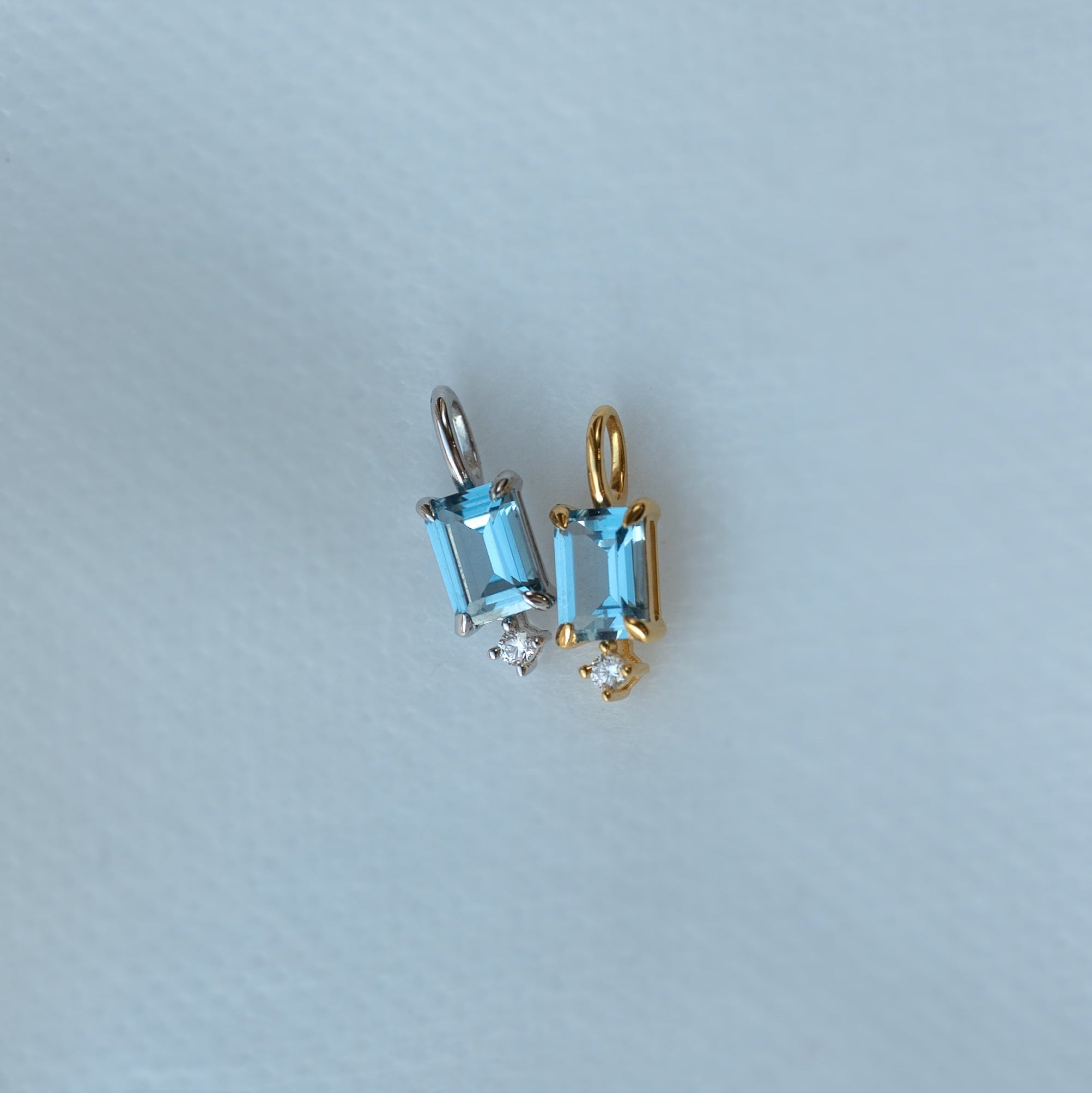 Aquamarine Baguette Birthstone Charm