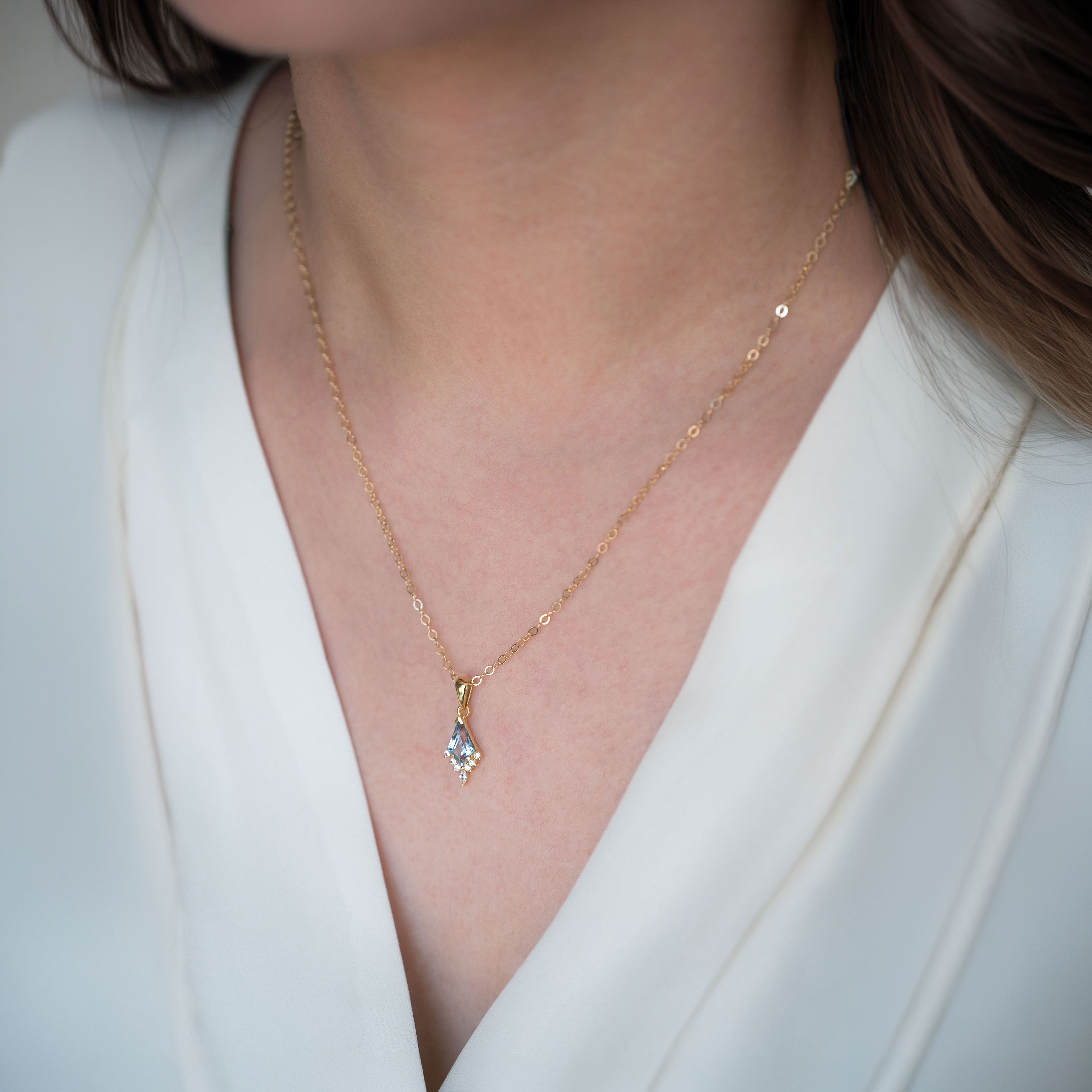 Aquamarine Kite Necklace