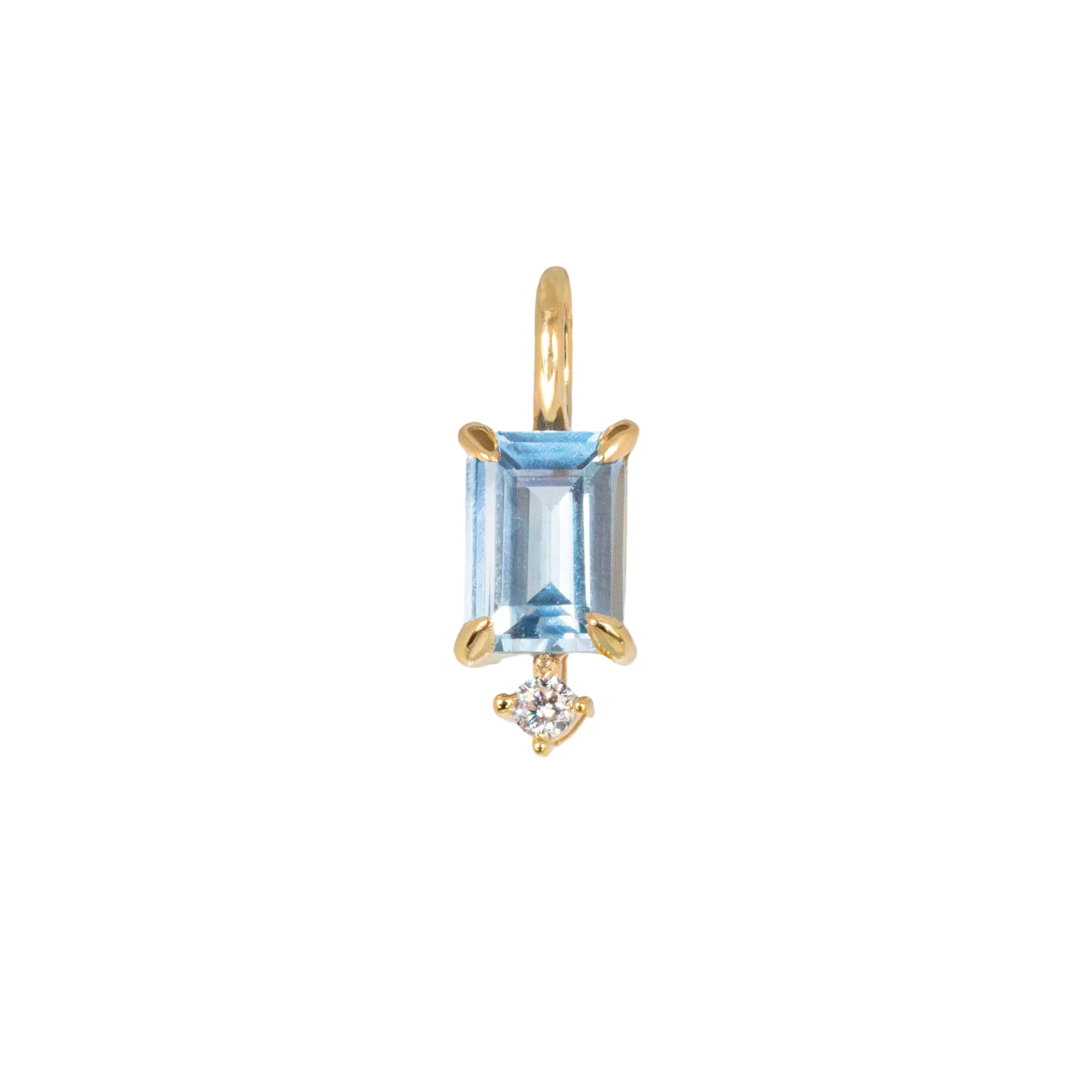 Aquamarine Charm Pendant March Birthstone