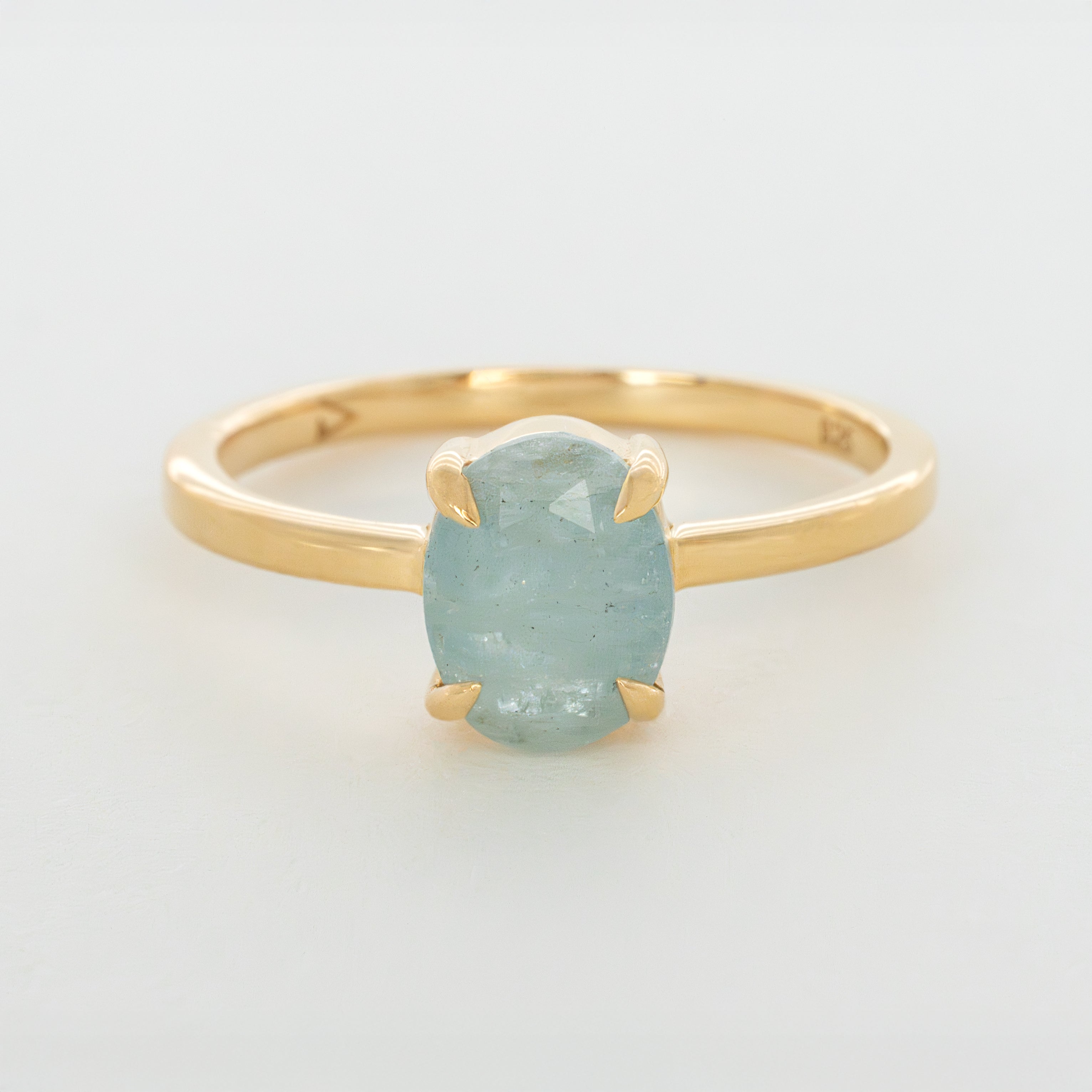 14k Aquamarine Gold Ring Oval Shape, Natural Aquamarine Jewelry March Birthstone Gifts for Women