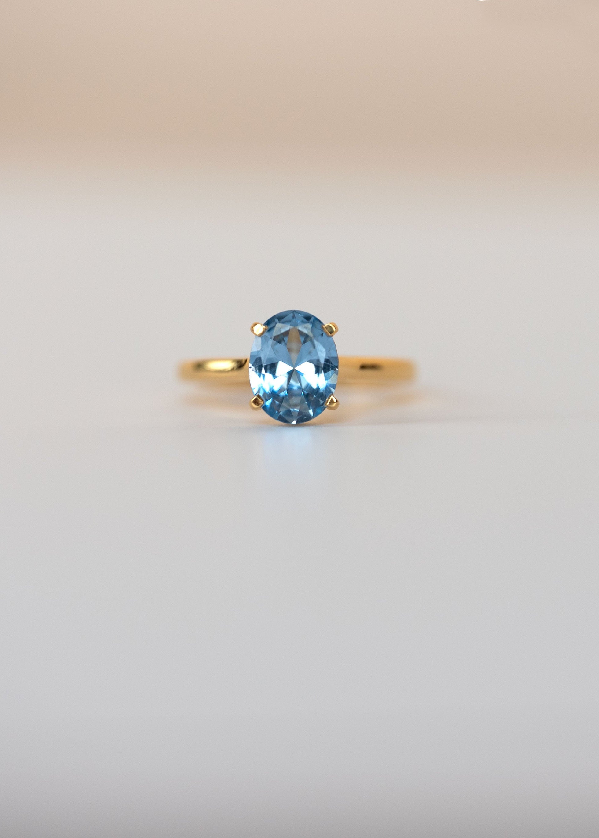 Aquamarine Engagement Ring Hidden Halo, March Birthstone, Birthday Anniversary Gifts, 14k Gold Vermeil, Something Blue Wedding Jewelry