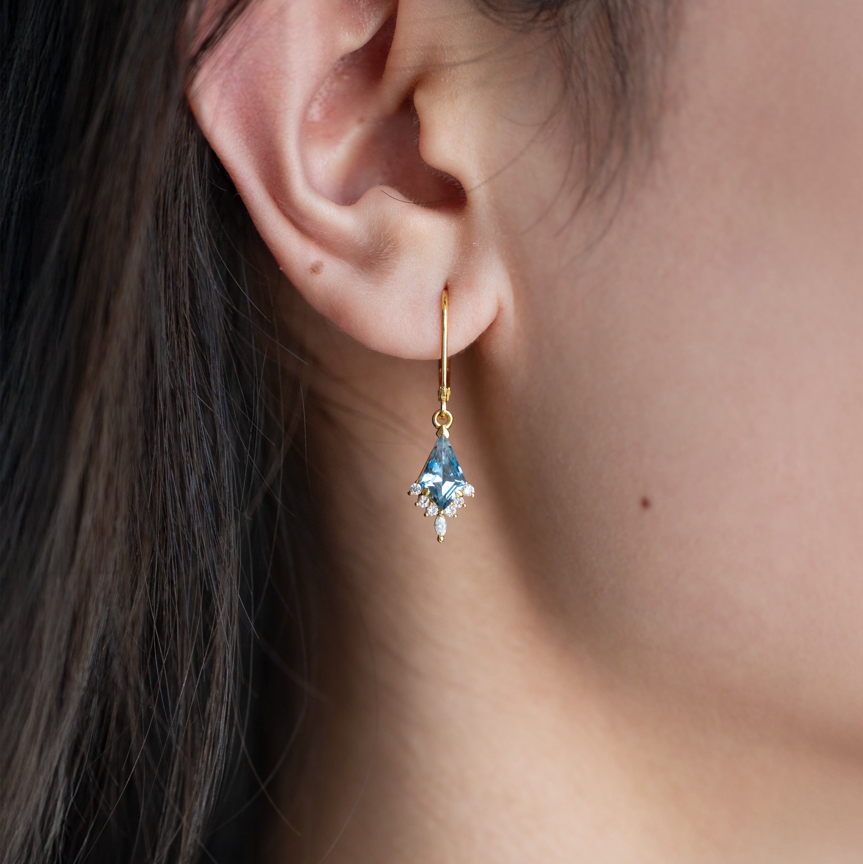 Aquamarine Dangle Bridal Earrings 14k Gold Vermeil, Bridal Jewelry, Drop Earrings, Summer Wedding Jewelry