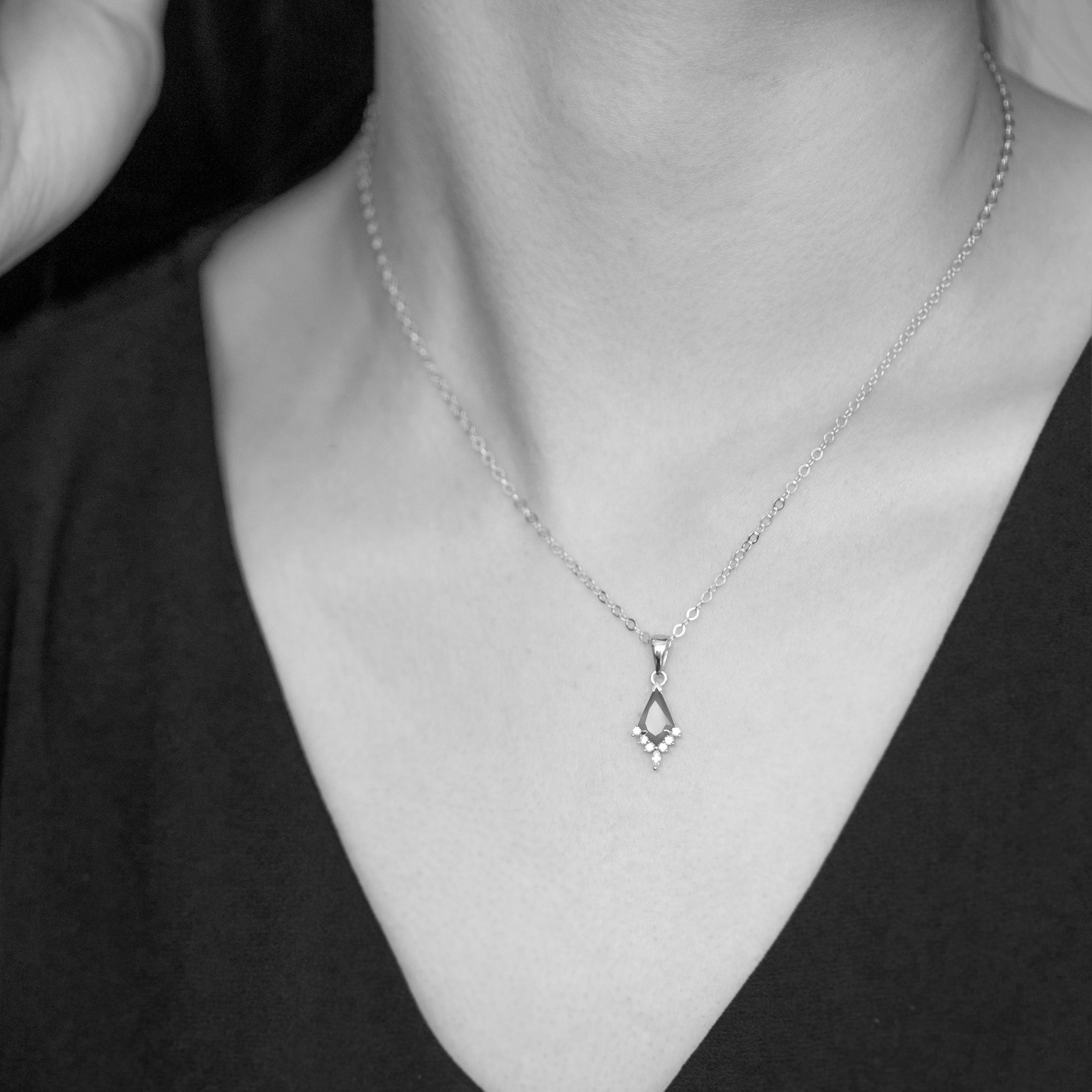 Aquamarine Kite Necklace gold