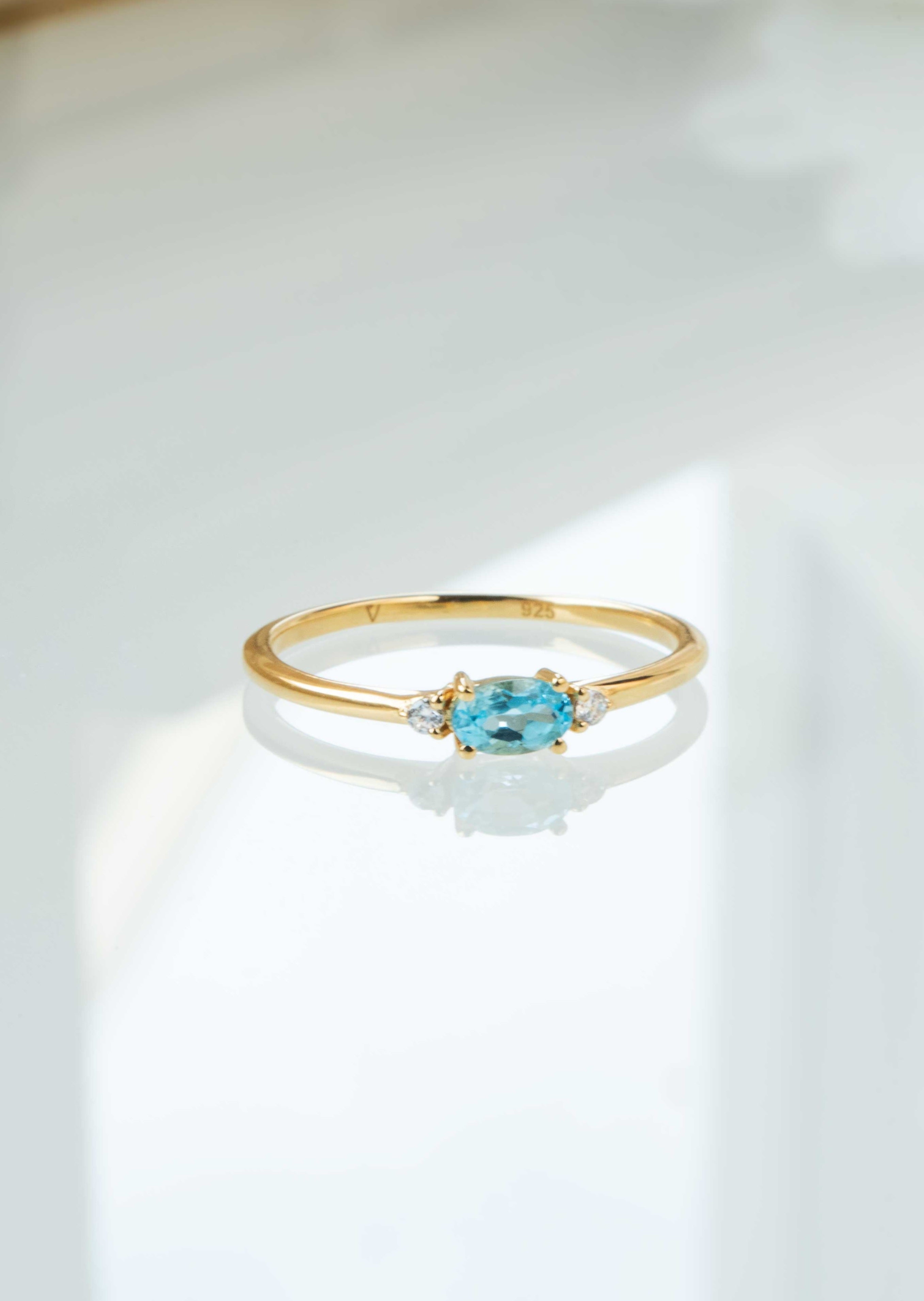 December Birthstone - Blue Topaz Stacking Ring