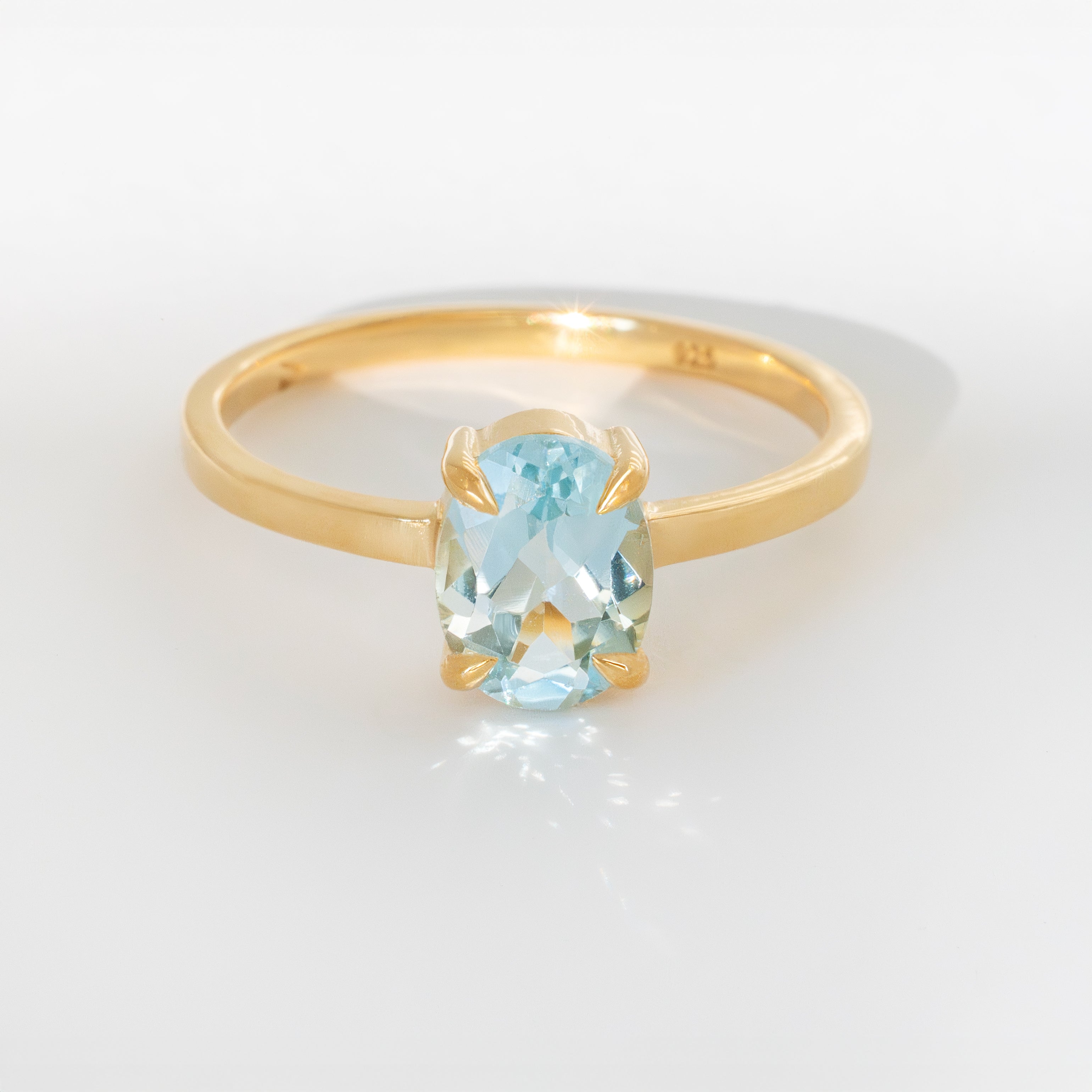 Blue-Topaz-Gemstone Ring in 14k Gold Vermeil, December Natural Birthstone Ring