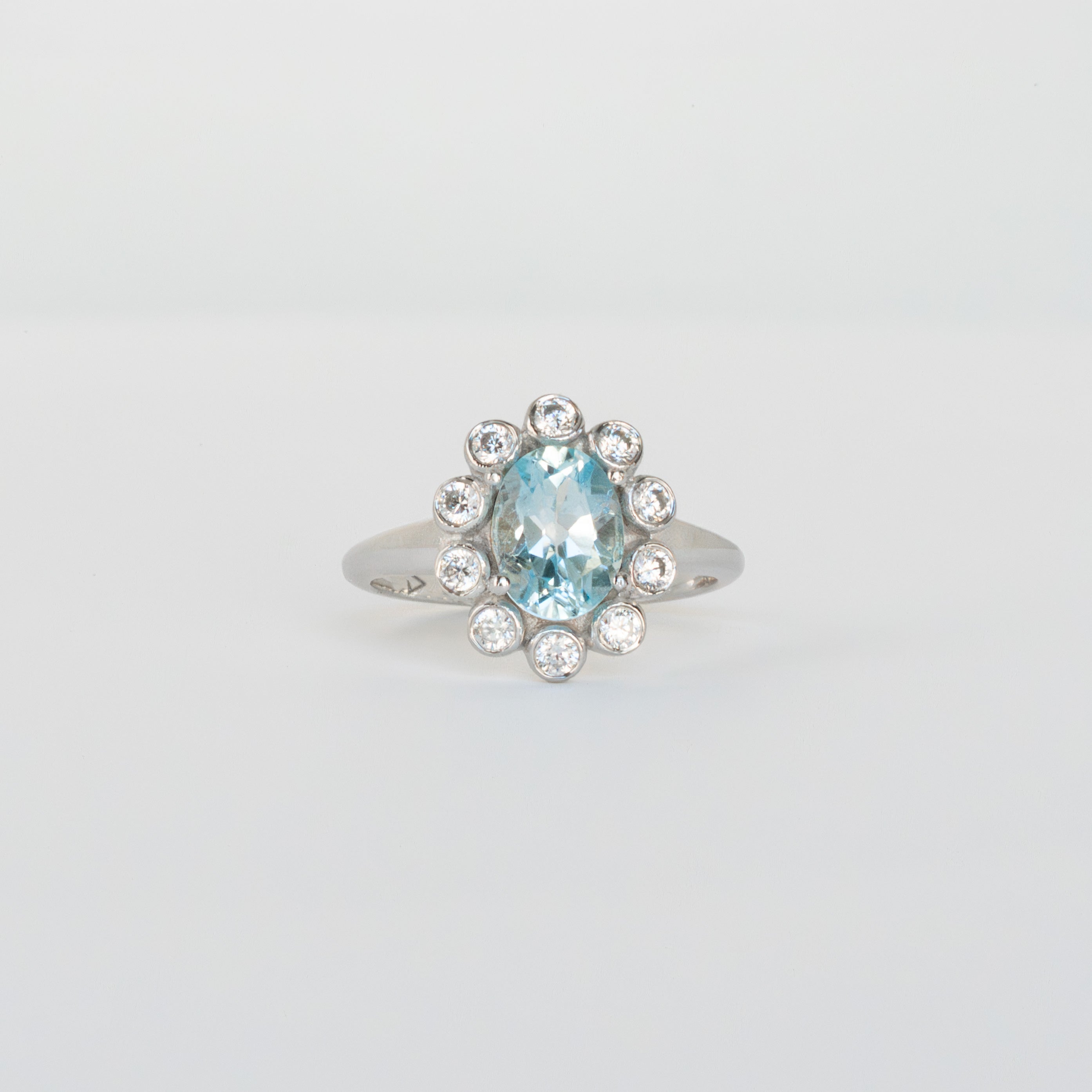 Blue Topaz Ring Floral design, flower jewelry for women, engagement wedding rings, Anniversary gifts for wife, mother's day gifts for mom, flower motif themed jewelry