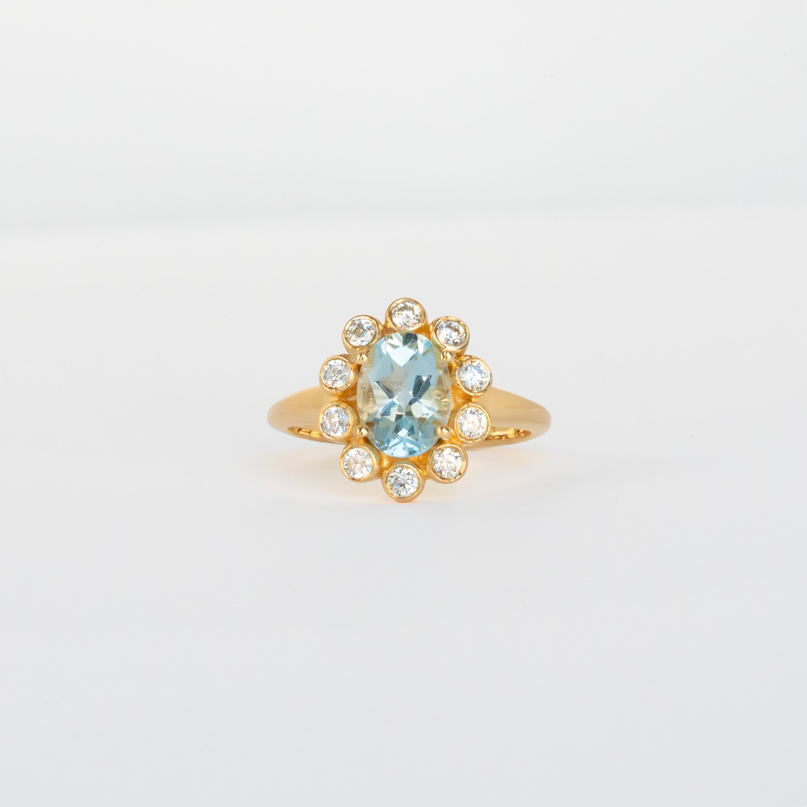 Blue Topaz Ring Floral design, flower jewelry for women, engagement wedding rings, Anniversary gifts for wife, mother's day gifts for mom, flower motif themed jewelry