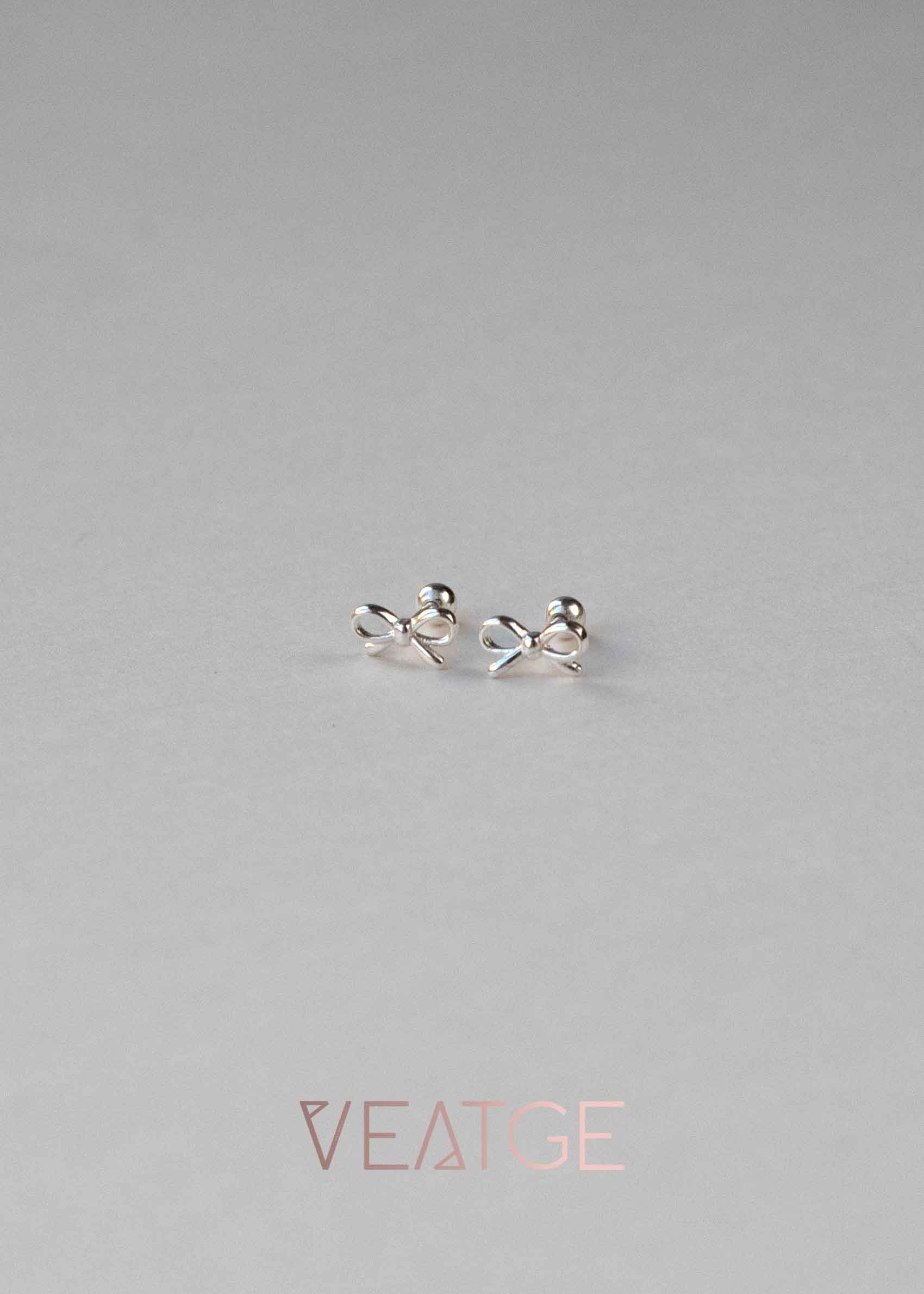 tiny bow screwback earrings in silver 925 gifts for girls, sleeper earrings