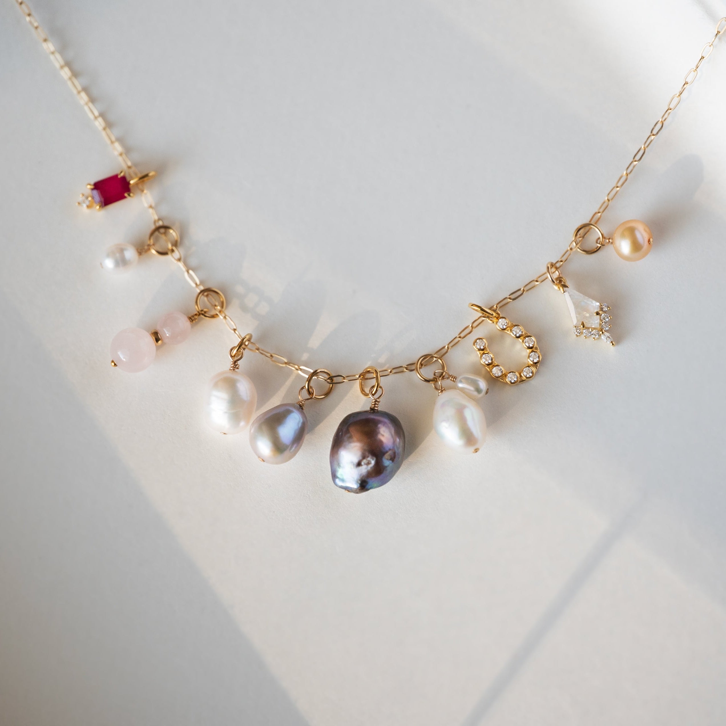 Emerald Cut Charm Necklace 14k Gold Filled