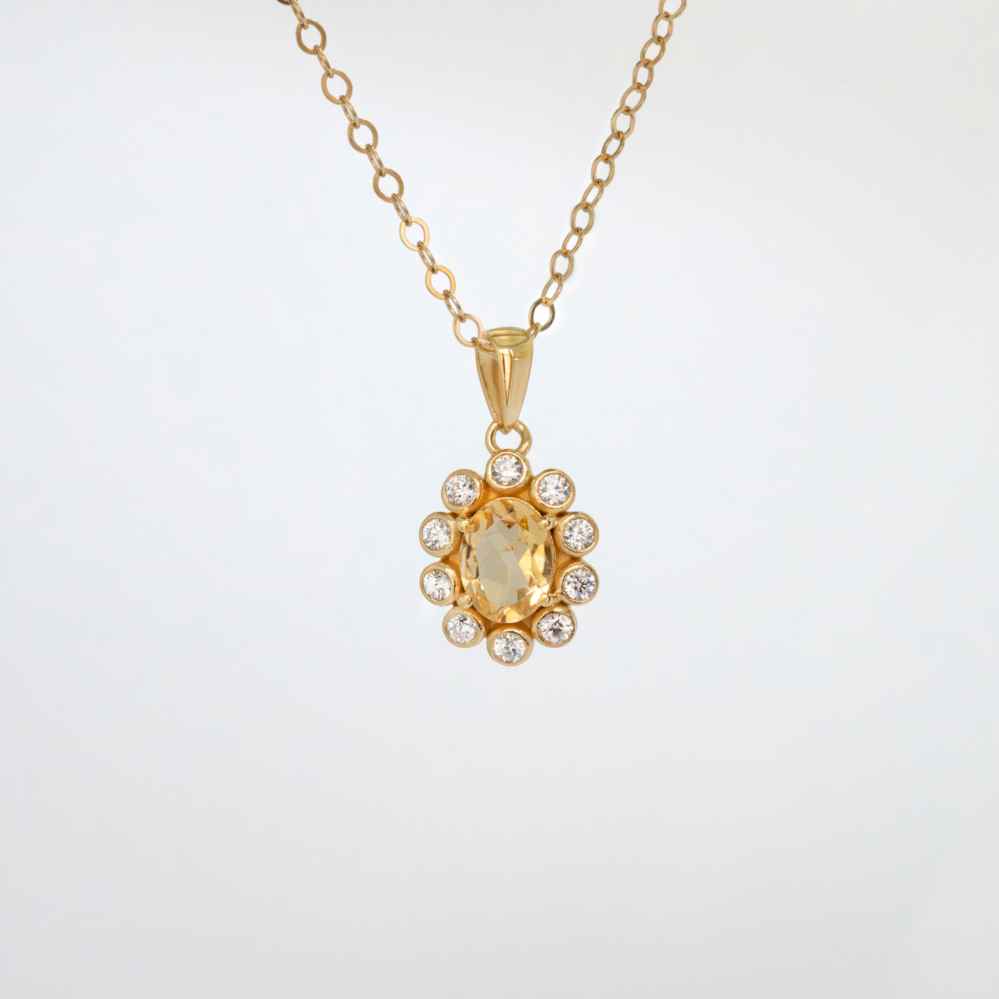 Citrine-Blossom Gold Necklace