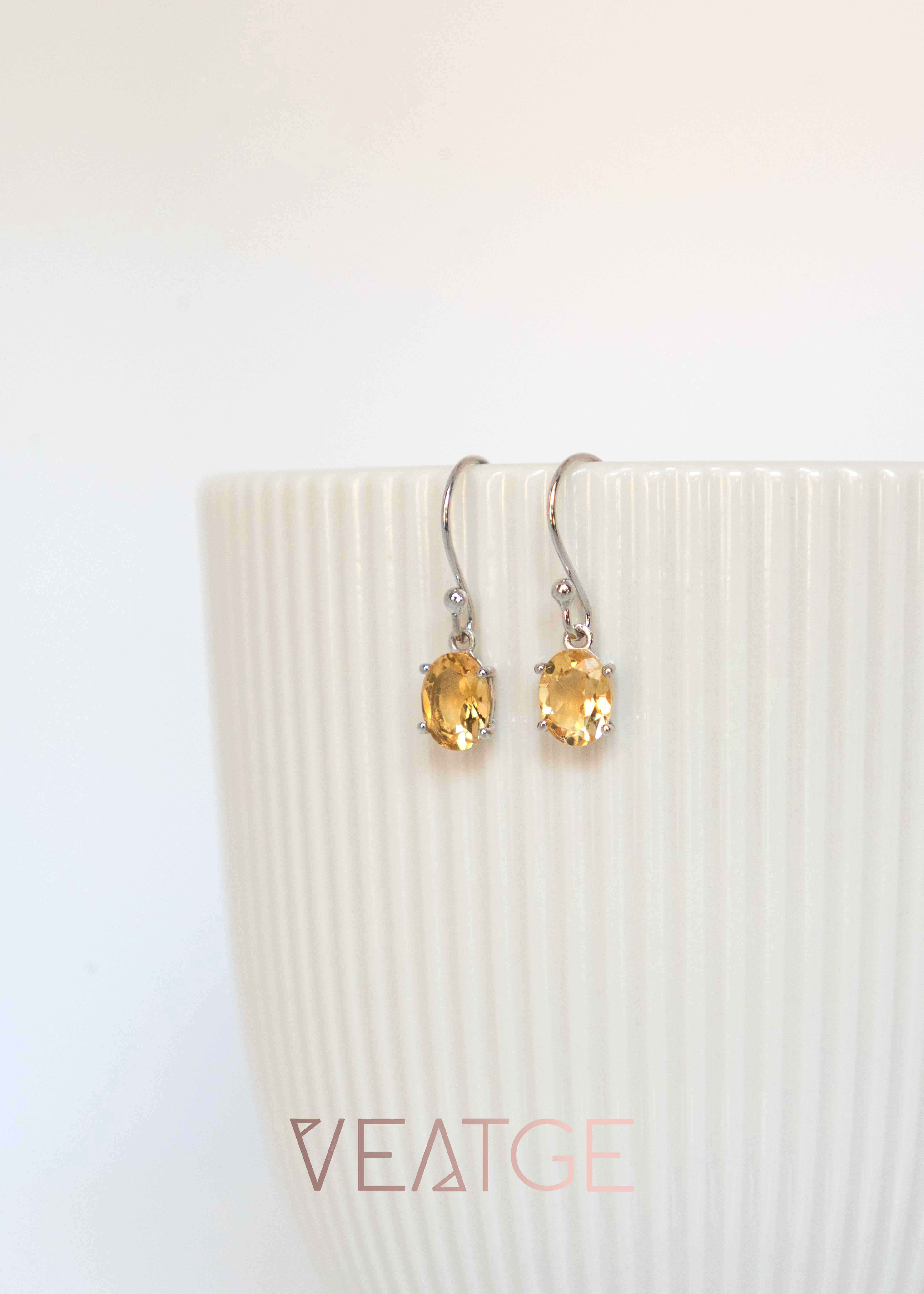 Citrine November Birthstone Earrings Gifts for Birthday, Good Luck gemstone, Natural Citrine Jewelry for Women