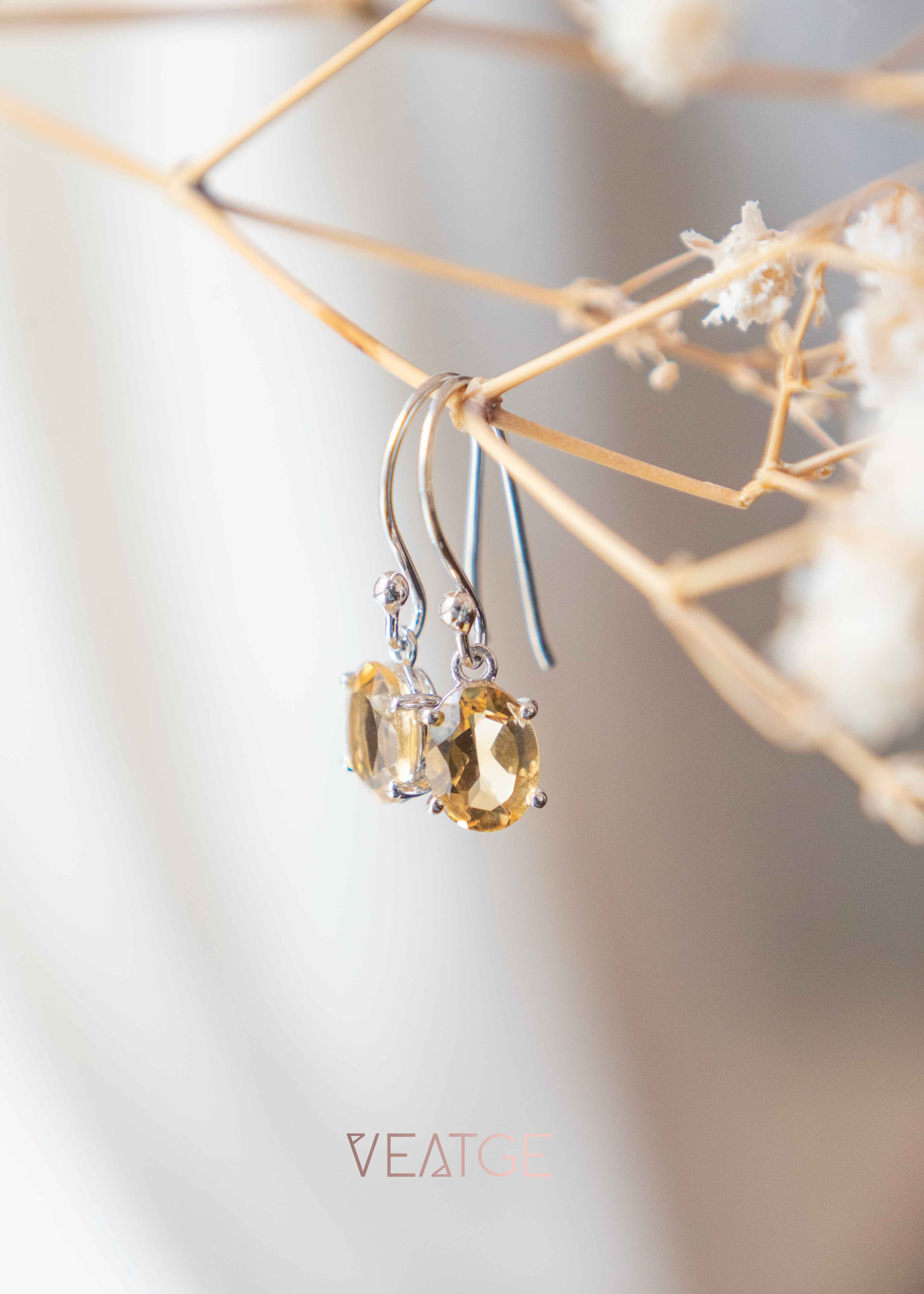 Citrine November Birthstone Earrings Gifts for Birthday, Good Luck gemstone, Natural Citrine Jewelry for Women