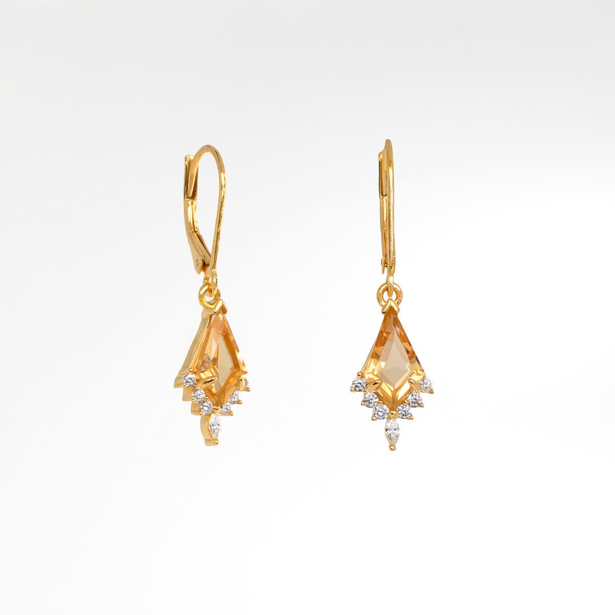 Citrine Dangle Earrings Gold November Birthstone Gift for Women,  Anniversary Gift for Wife, Mom birthday gifts birthstone jewelry