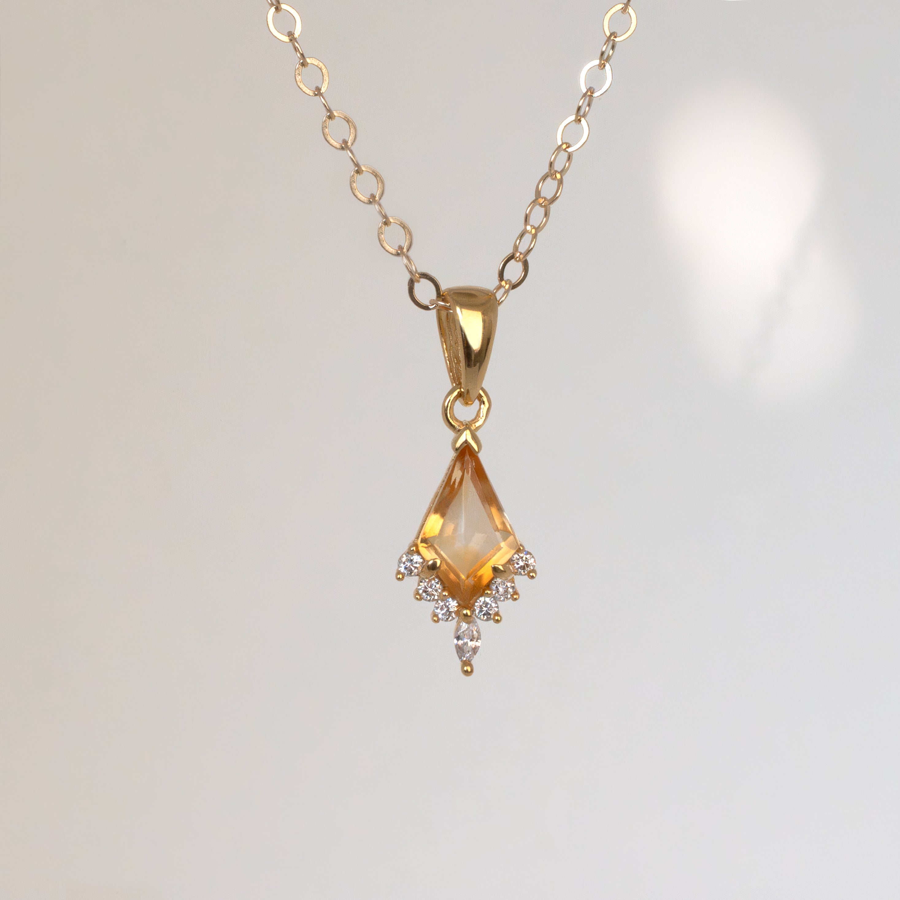 Citrine Gold Necklace November Birthstone Gifts for Women Birthday, Gift for Girls, Wife, Mom, Sister, Best friend