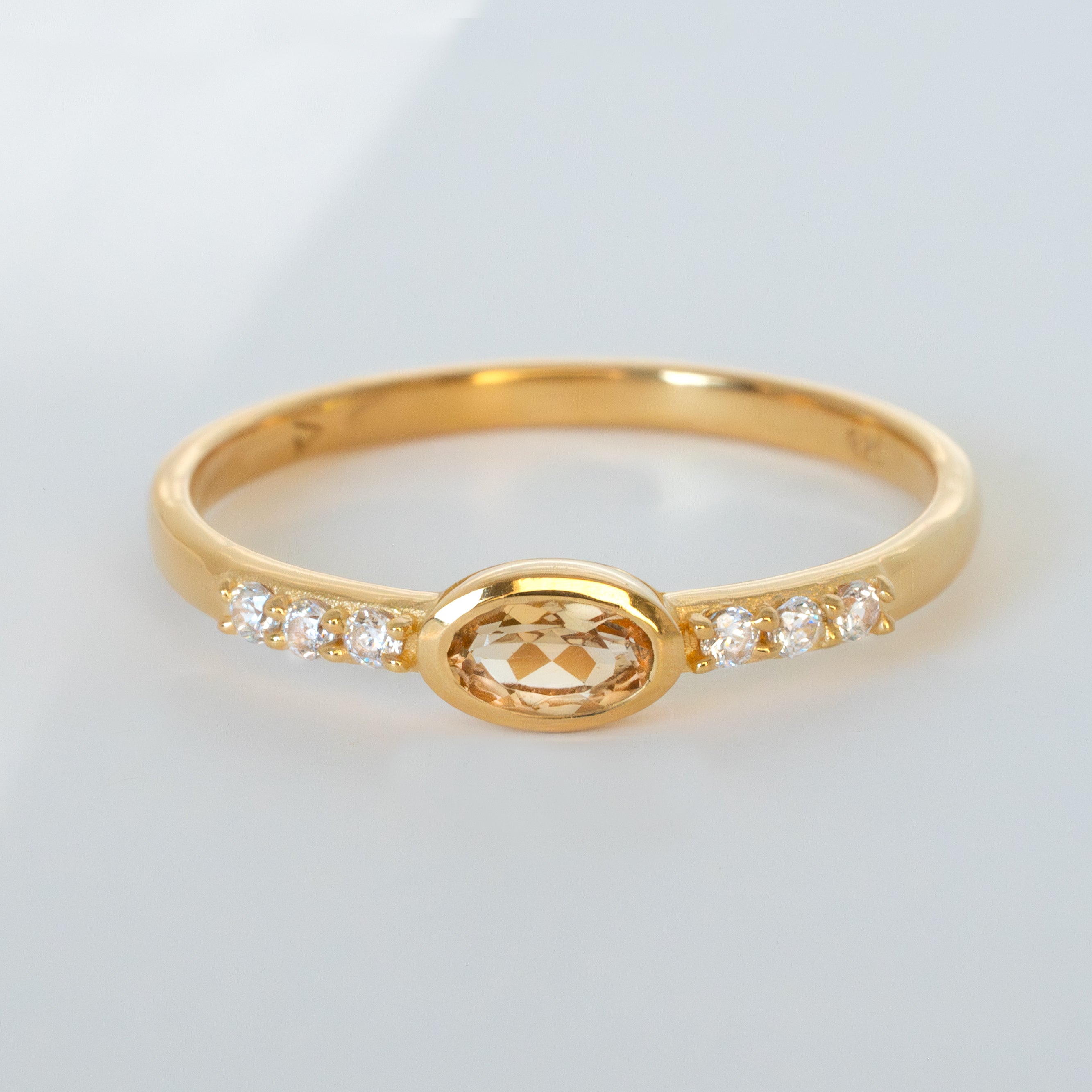 Citrine Birthstone stacking ring bandby Veatge
