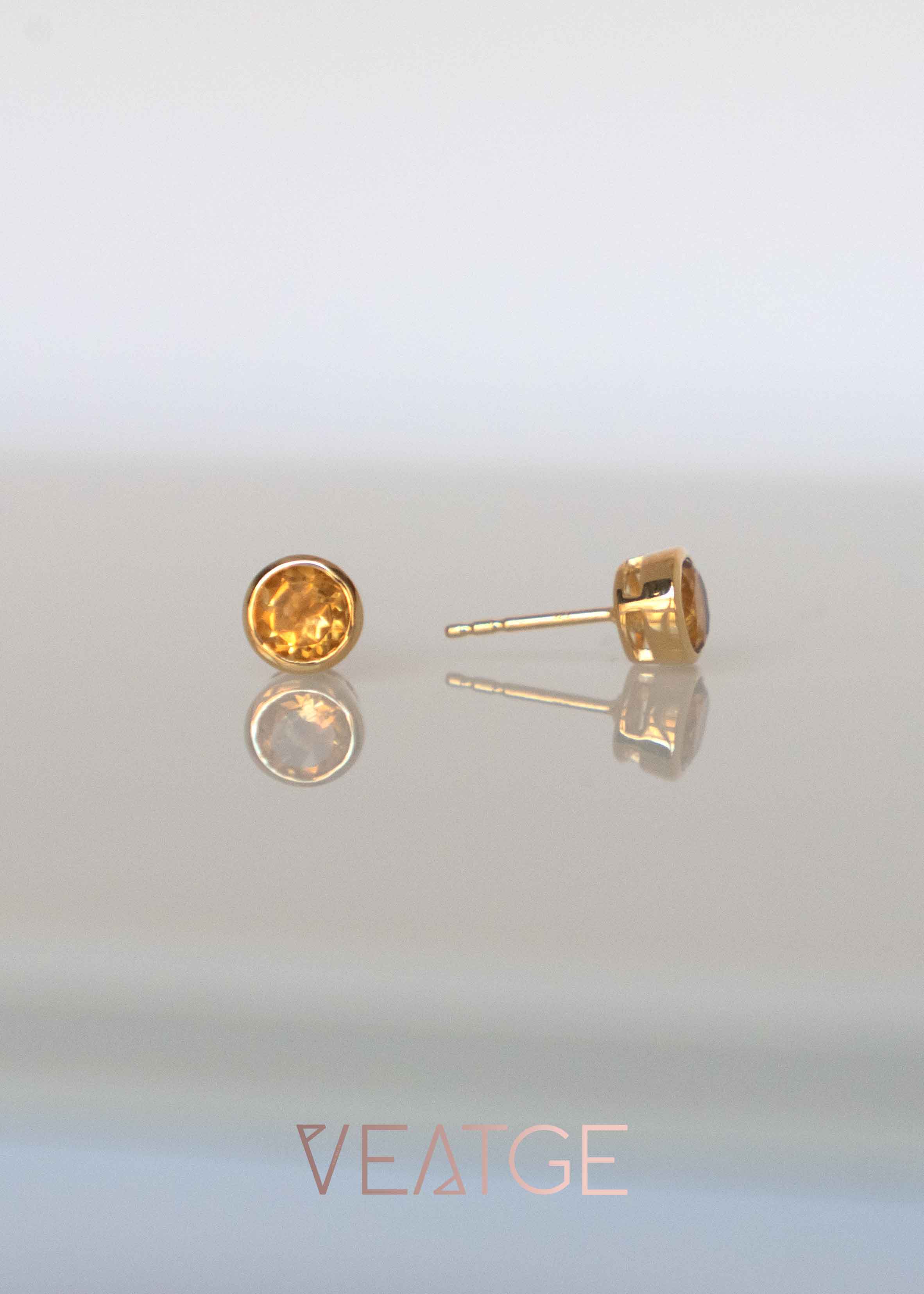 Natural Citrine Stud Earrings for Teen Girls Gifts, November Birthstone, Gift for Women