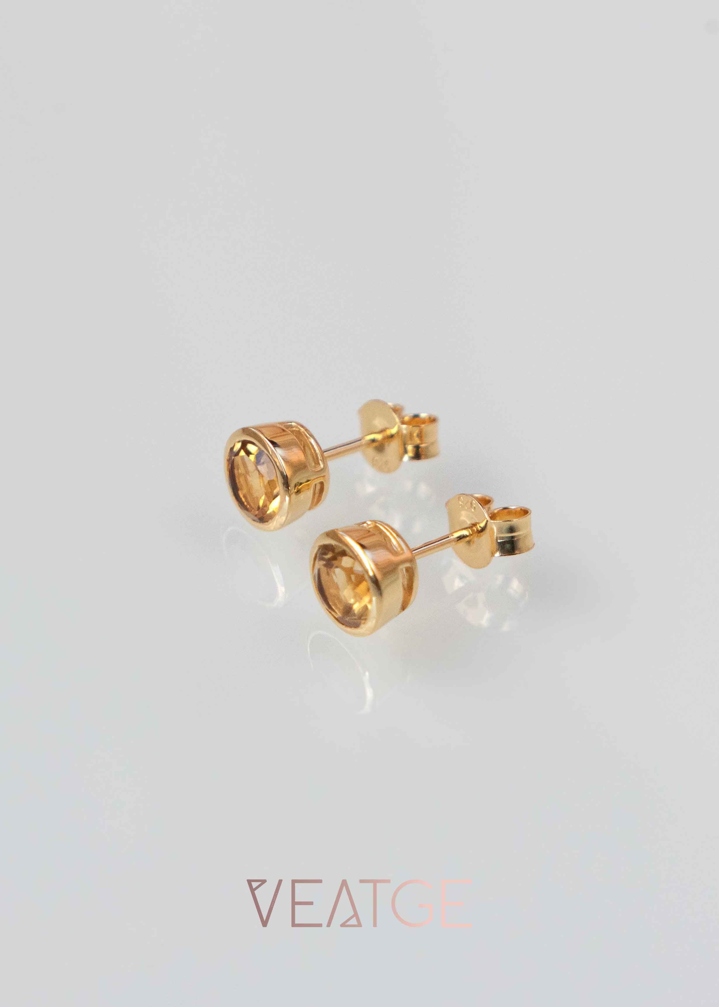 Natural Citrine Stud Earrings for Teen Girls Gifts, November Birthstone, Gift for Women