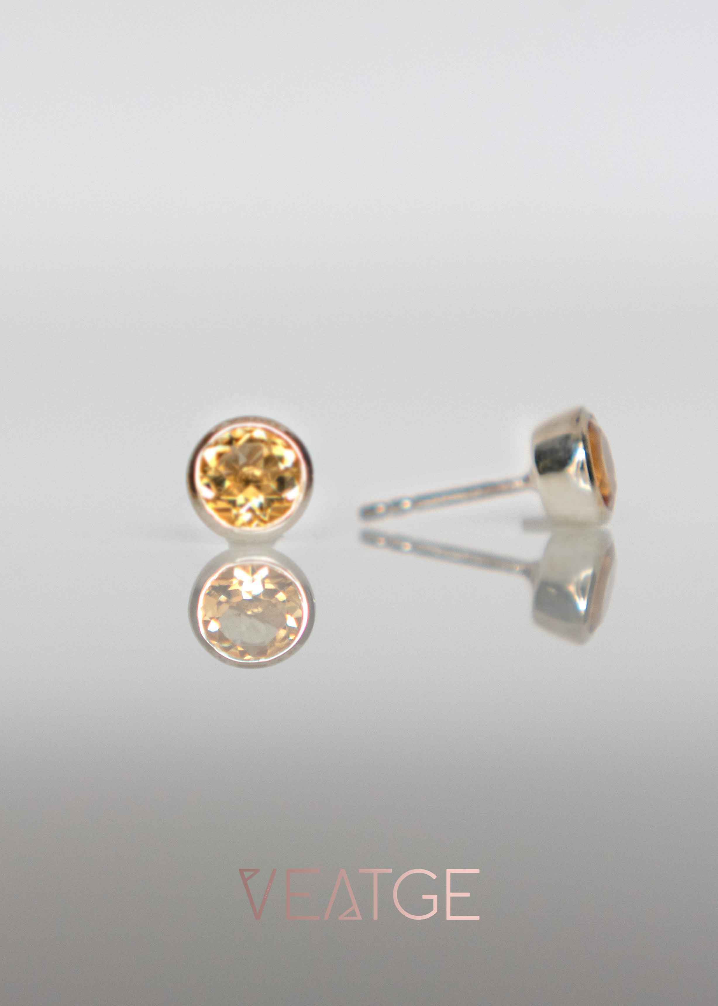 Natural Citrine Stud Earrings for Teen Girls Gifts, November Birthstone, Gift for Women