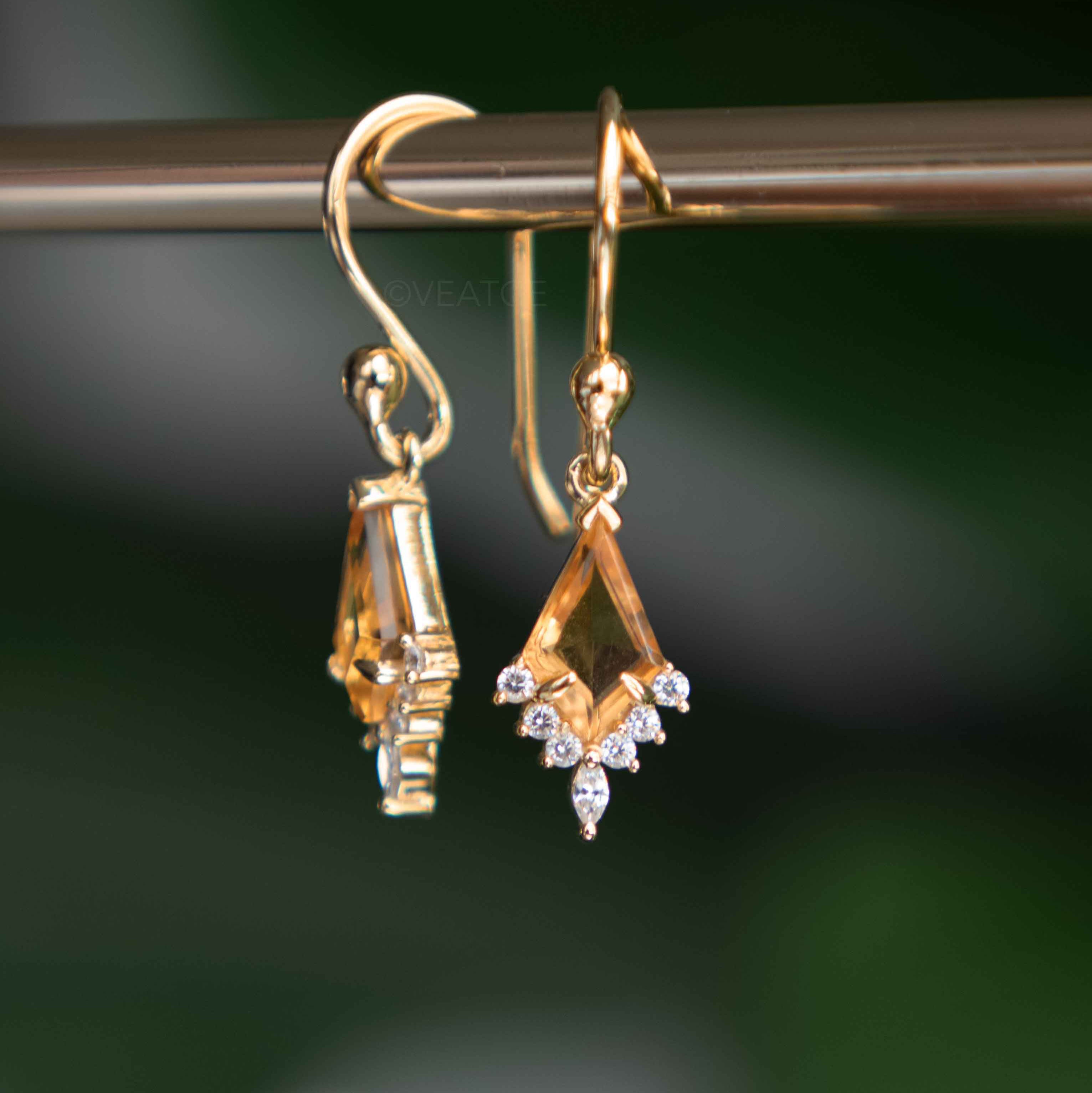 Citrine Dangle Earrings Gold November Birthstone Gift for Women,  Anniversary Gift for Wife, Mom birthday gifts birthstone jewelry